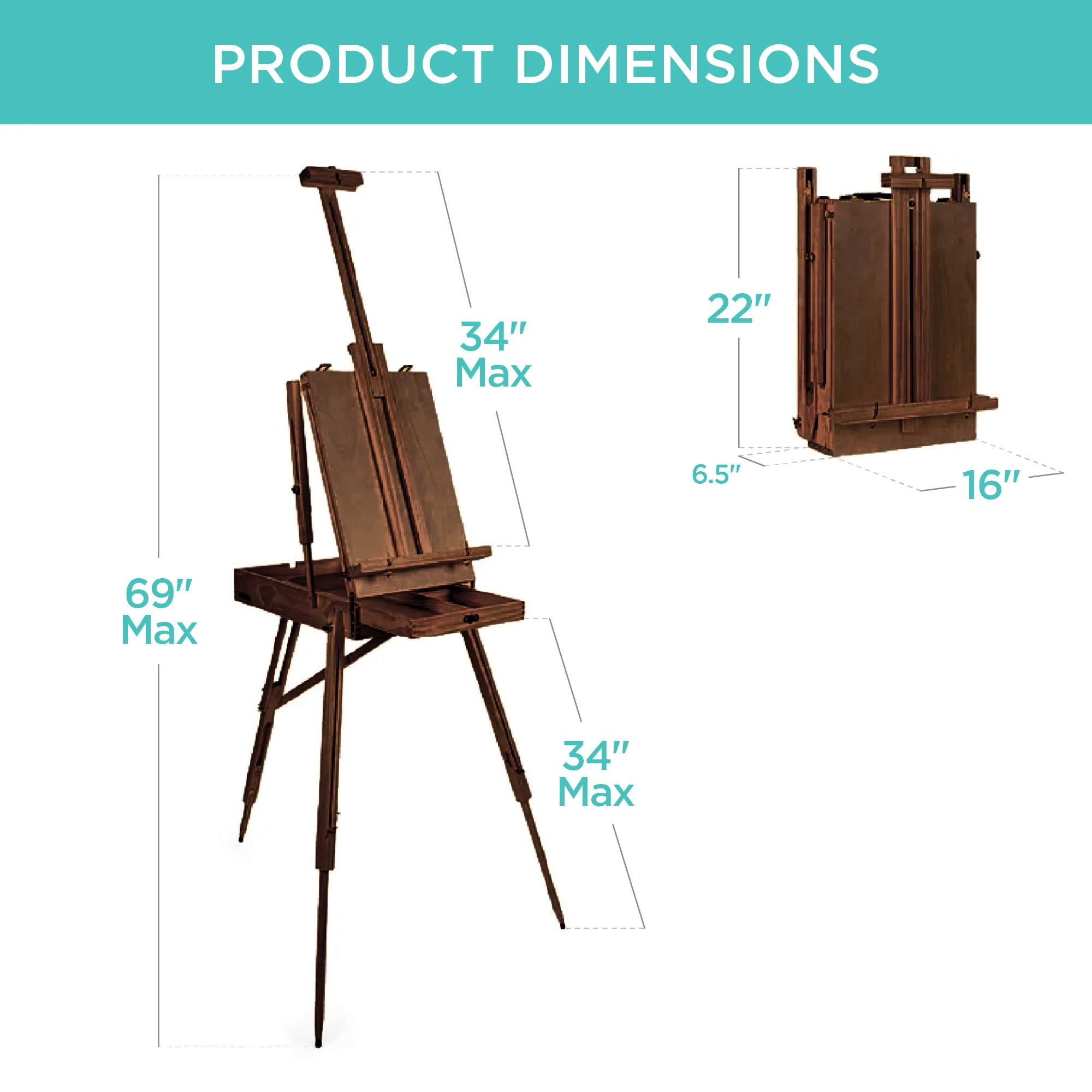 Art Easel for Painting, Portable Adjustable Tripod with 32-Piece Art Set - Image 14