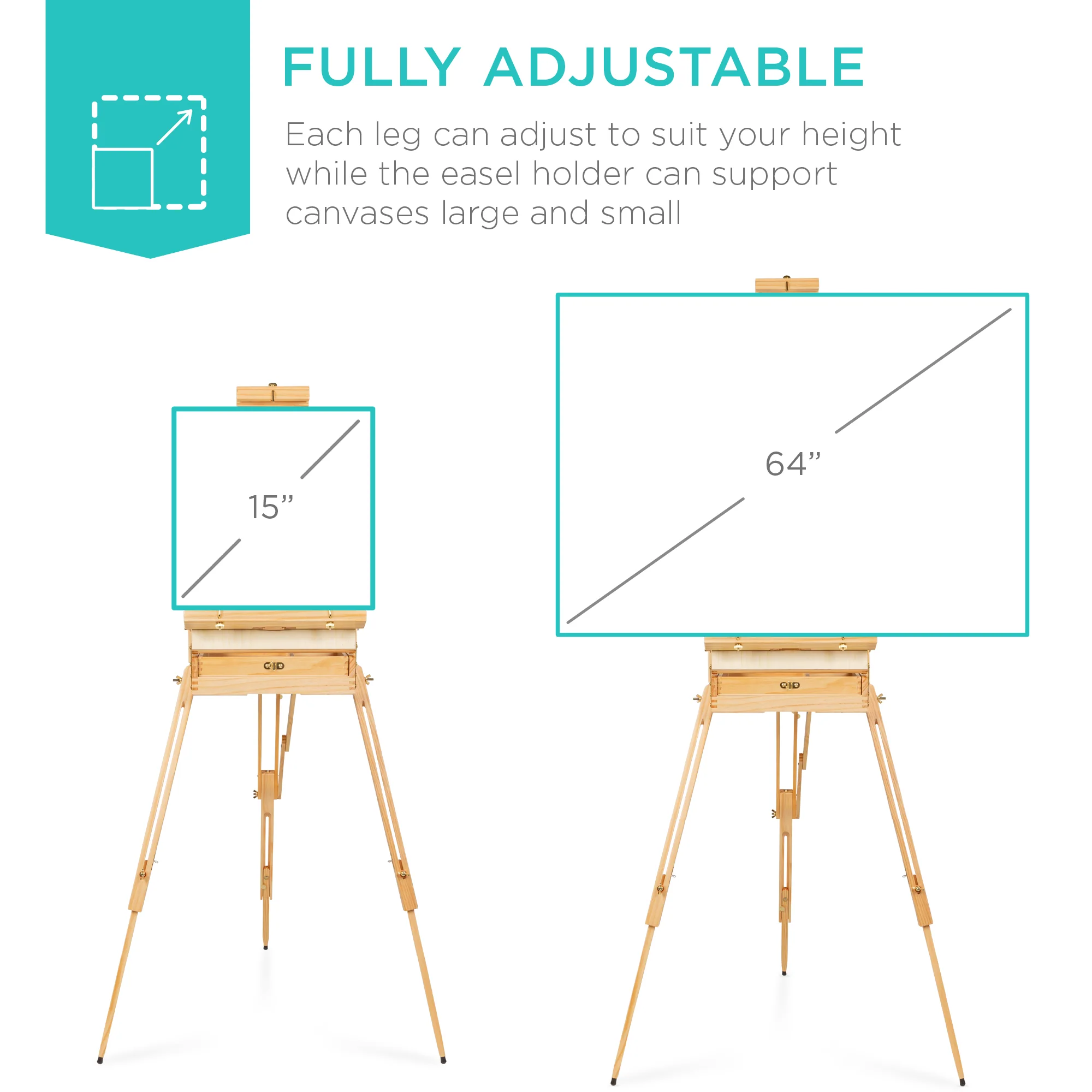 Art Easel for Painting, Portable Adjustable Tripod with 32-Piece Art Set - Image 18