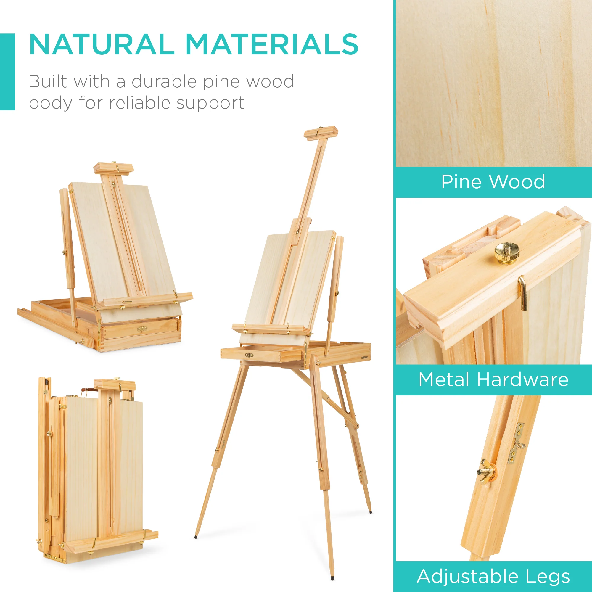 Art Easel for Painting, Portable Adjustable Tripod with 32-Piece Art Set - Image 20