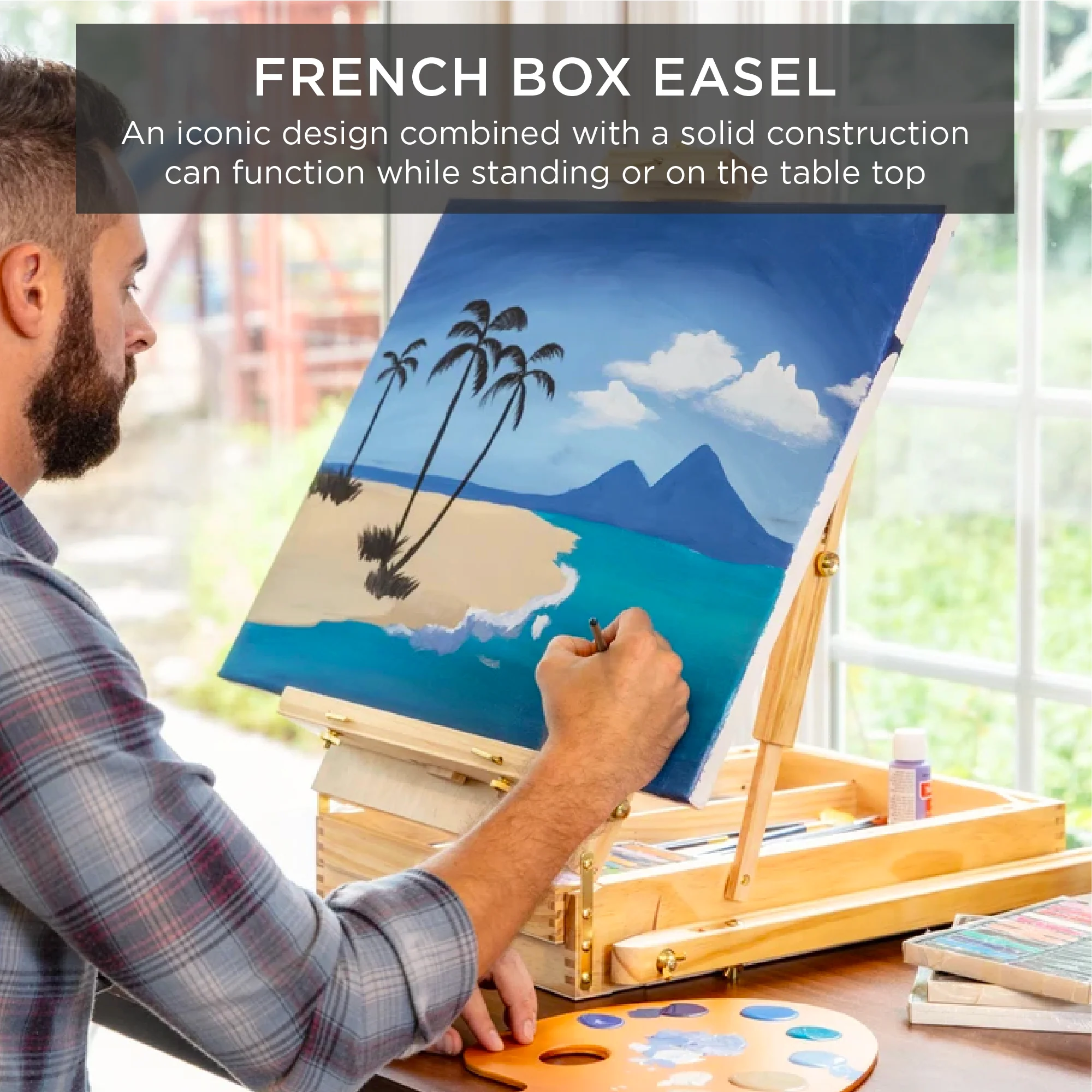 Art Easel for Painting, Portable Adjustable Tripod with 32-Piece Art Set - Image 24
