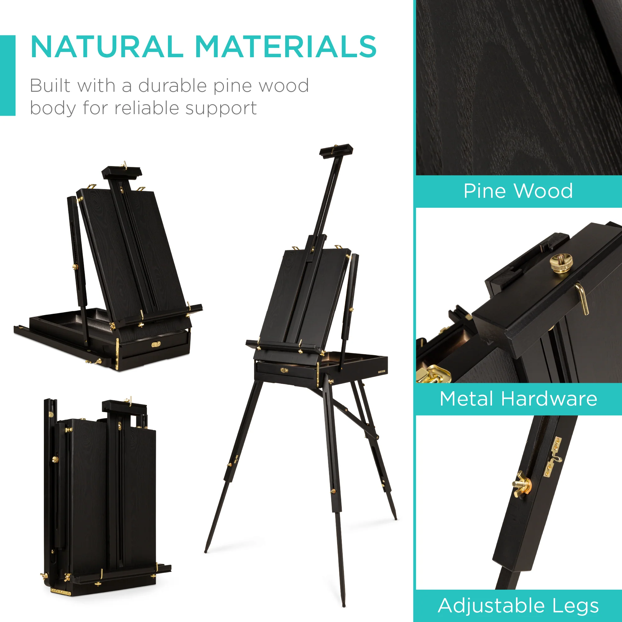Art Easel for Painting, Portable Adjustable Tripod with 32-Piece Art Set - Image 27
