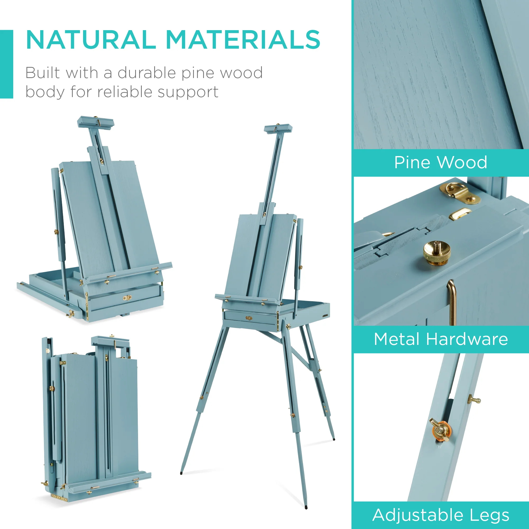 Art Easel for Painting, Portable Adjustable Tripod with 32-Piece Art Set - Image 34