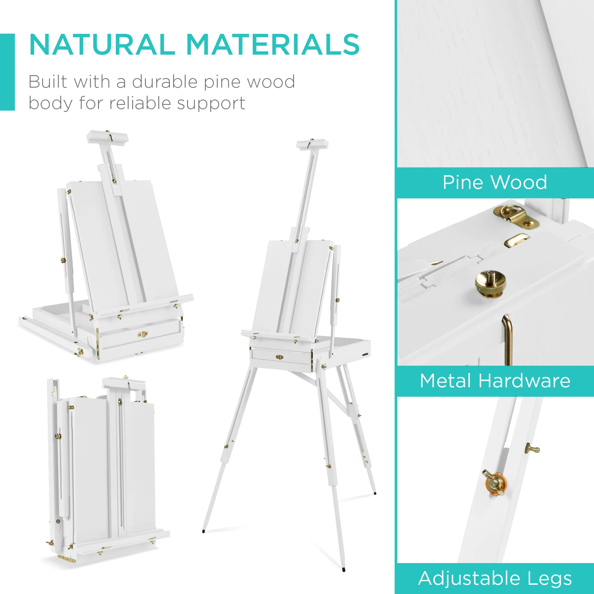 Art Easel for Painting, Portable Adjustable Tripod with 32-Piece Art Set - Image 41