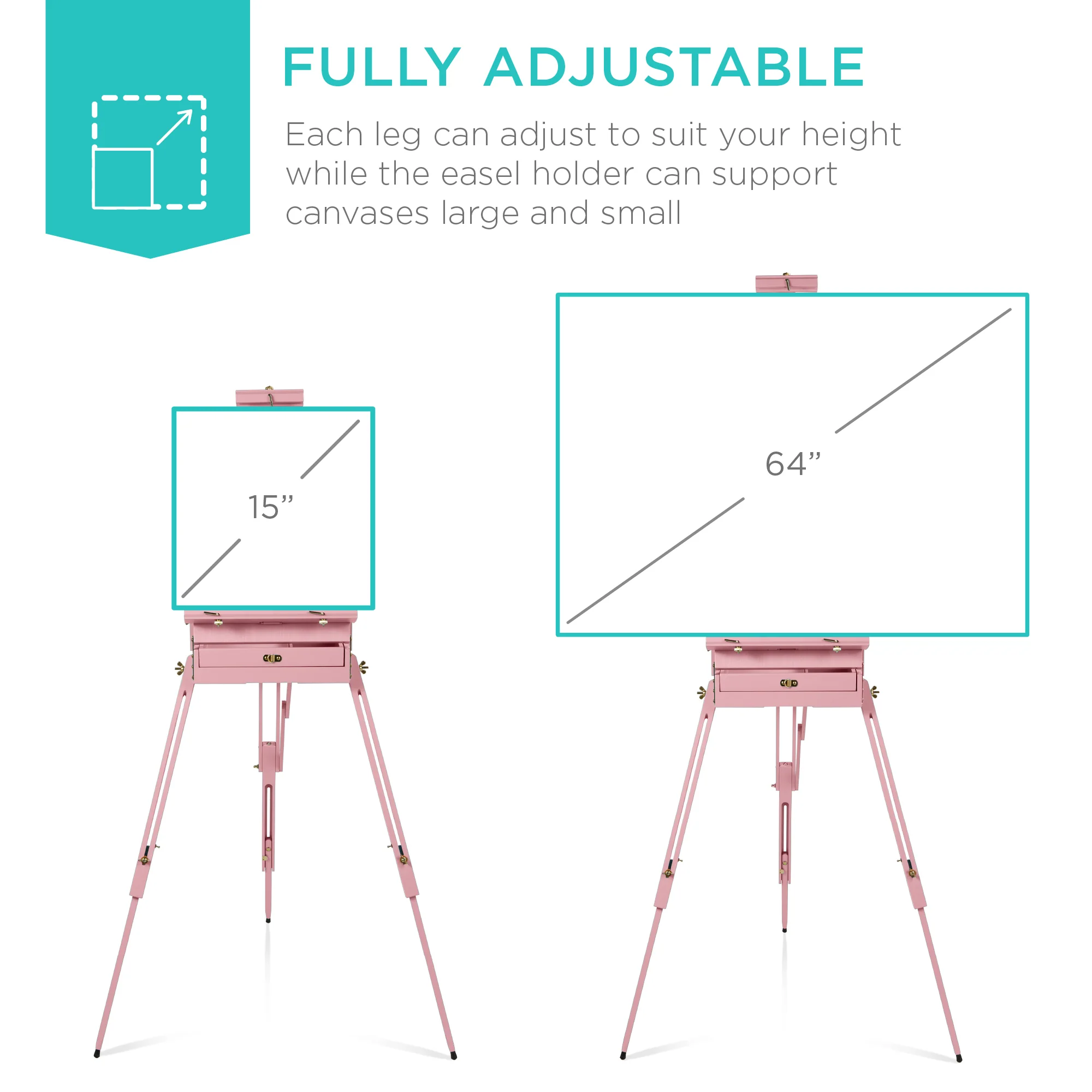 Art Easel for Painting, Portable Adjustable Tripod with 32-Piece Art Set - Image 46