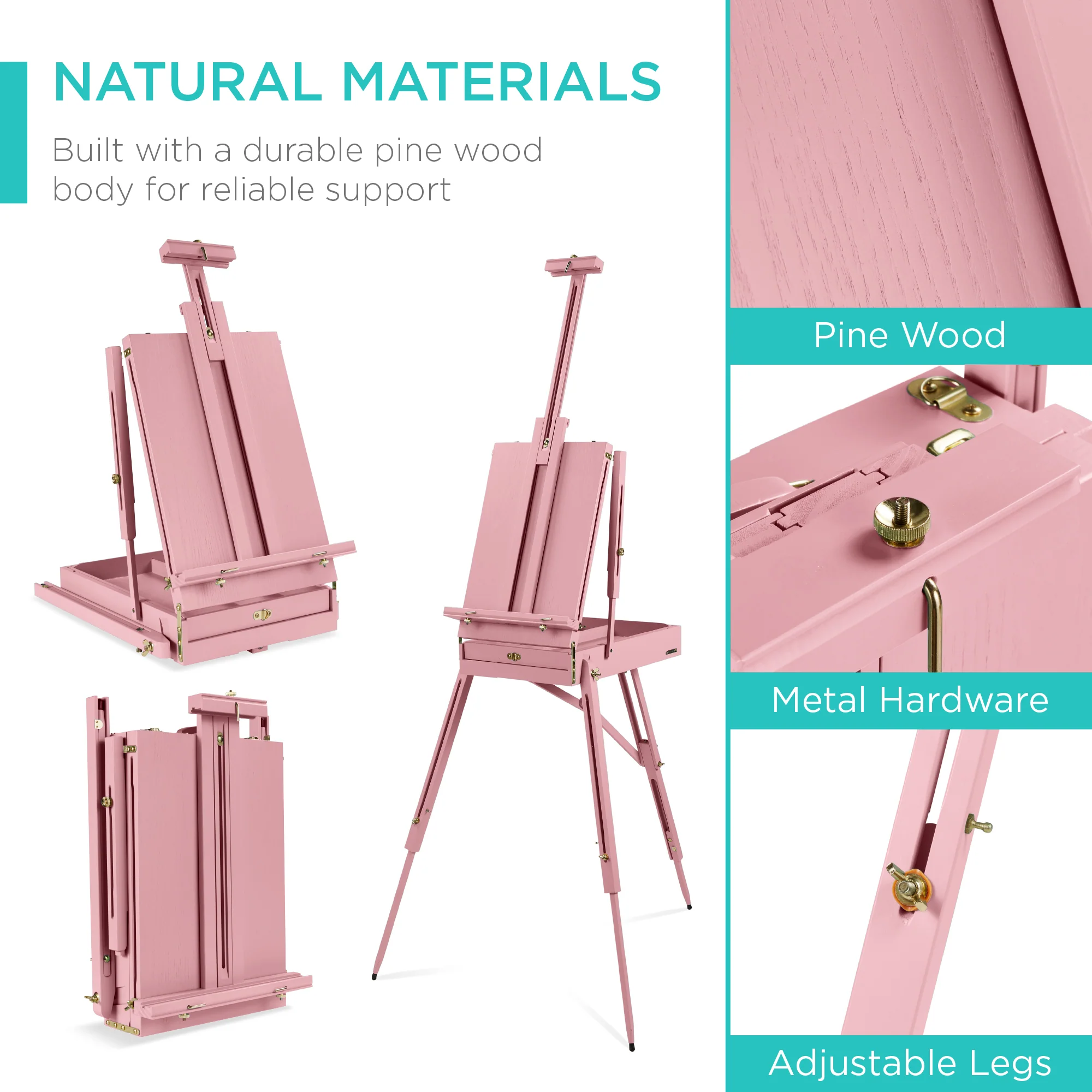 Art Easel for Painting, Portable Adjustable Tripod with 32-Piece Art Set - Image 48