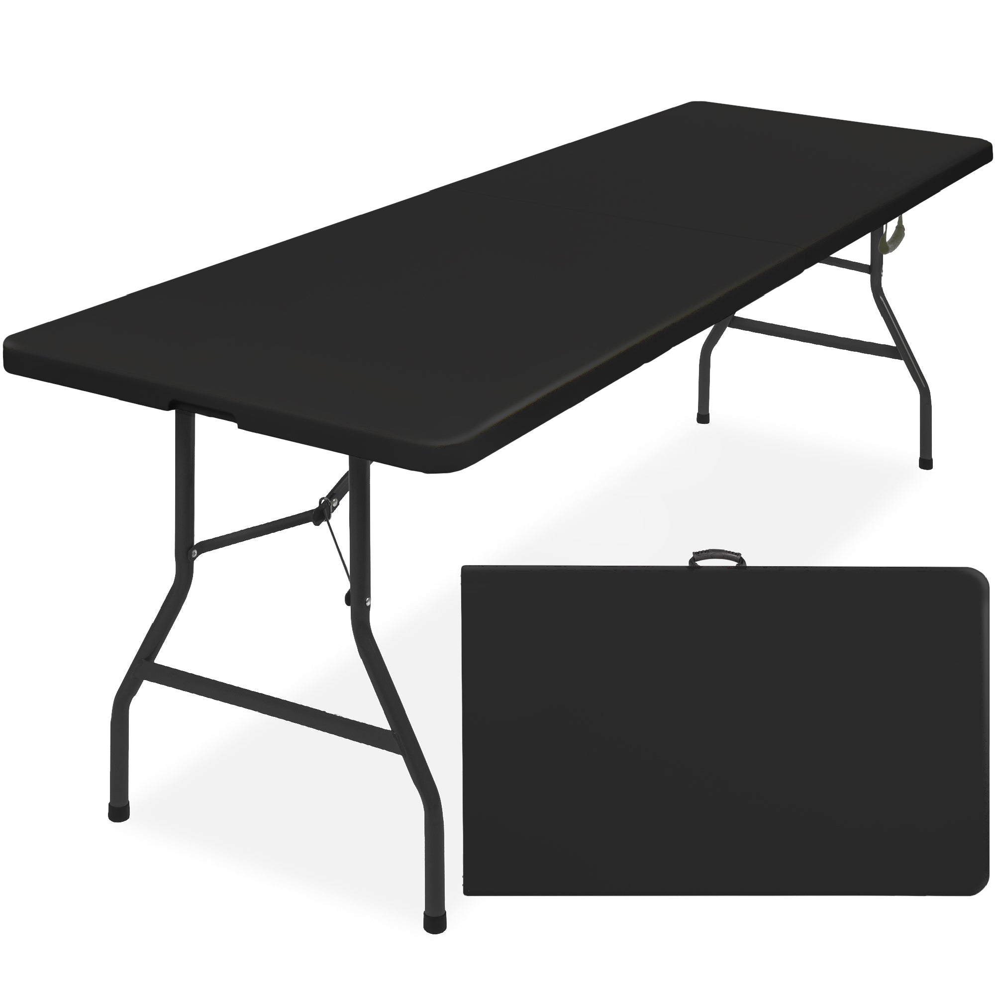 Portable Folding Plastic Dining Table w/ Handle, Lock - 8ft - Image 22