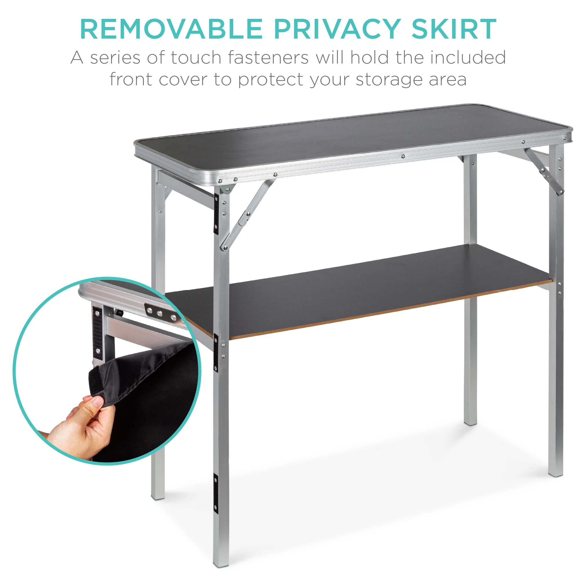 Portable Pop-Up Bar Table w/ Carrying Case, Removable Skirt - Image 5