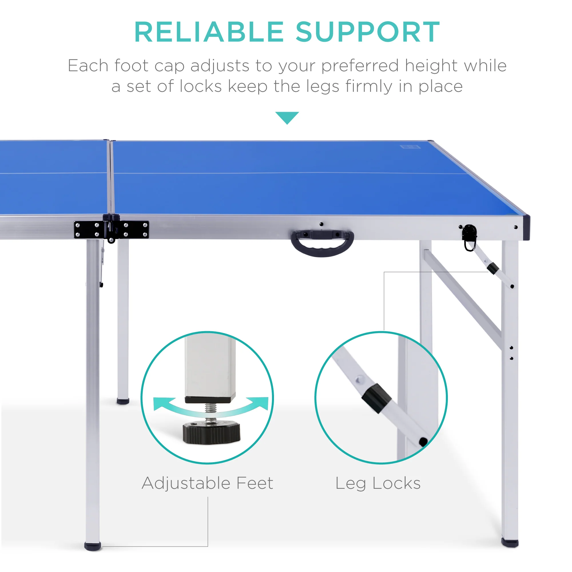 Portable Ping Pong Table Tennis Game Set w/ Paddles, Balls - 6x3ft - Image 13