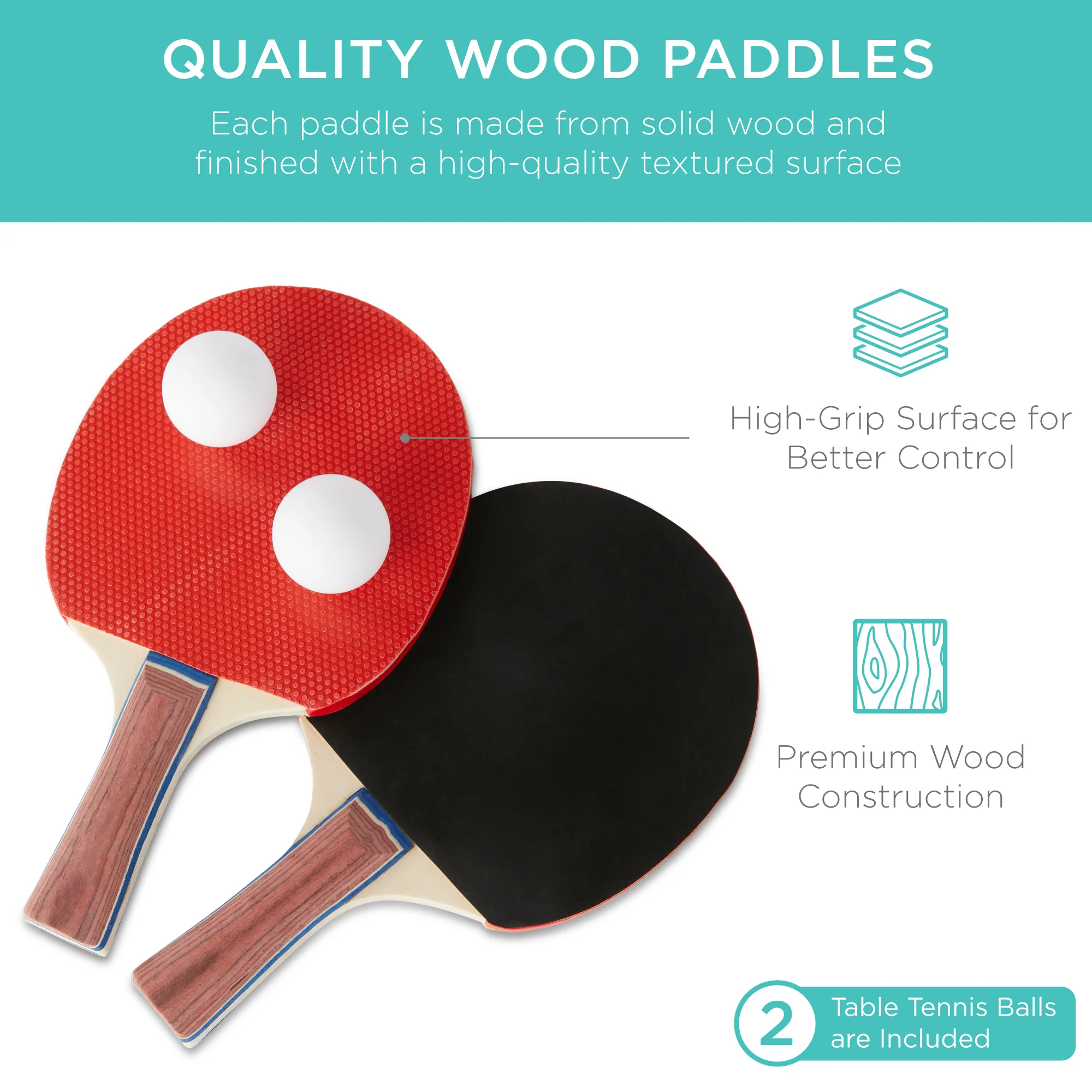Portable Ping Pong Table Tennis Game Set w/ Paddles, Balls - 6x3ft - Image 14