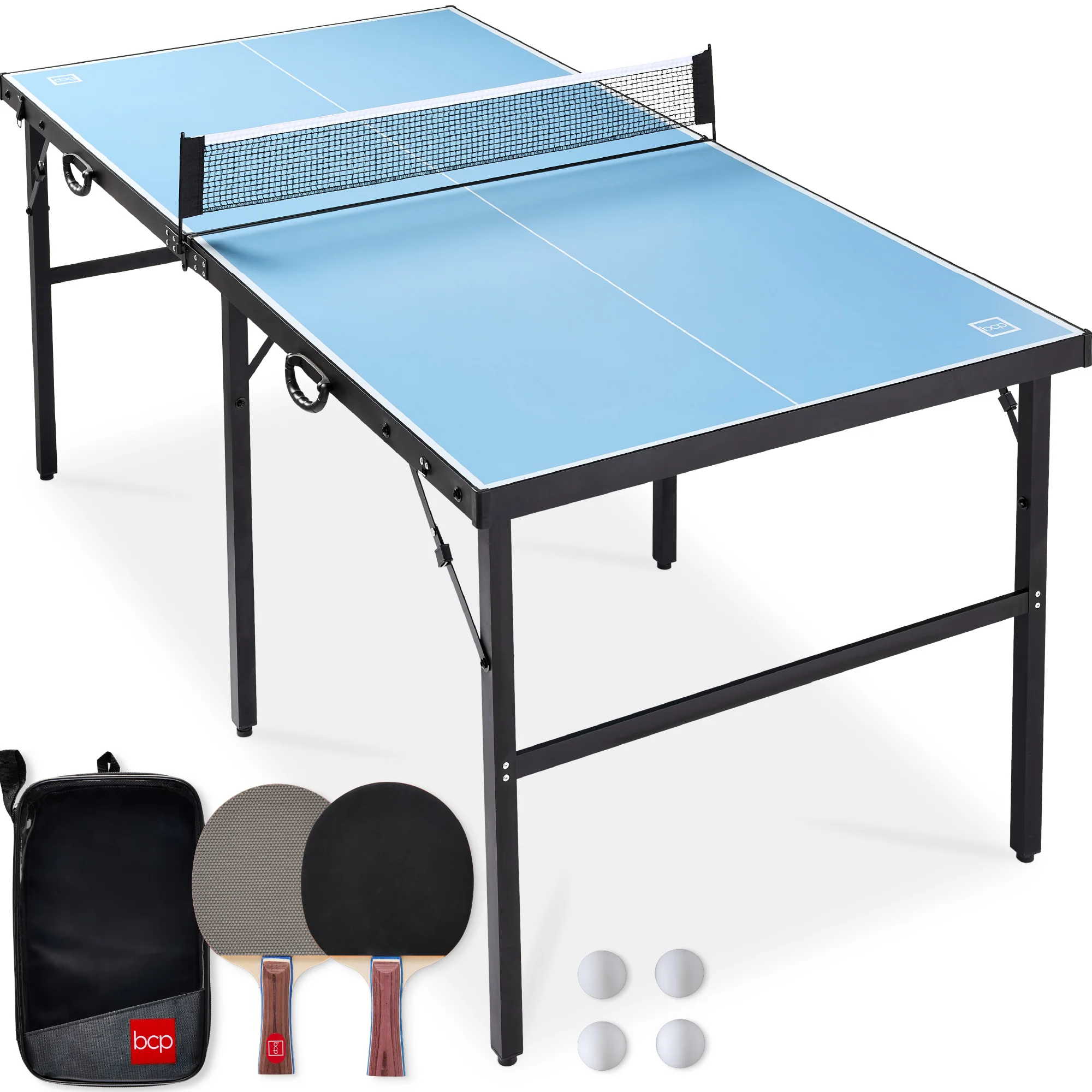 Portable Ping Pong Table Tennis Game Set w/ Paddles, Balls - 6x3ft - Image 15