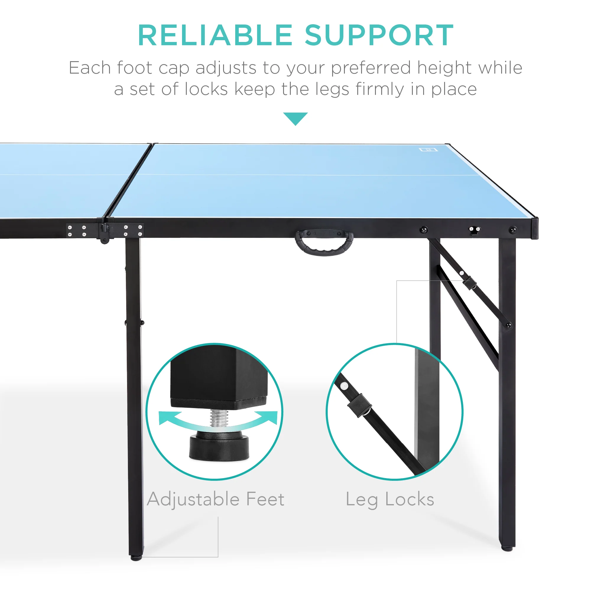 Portable Ping Pong Table Tennis Game Set w/ Paddles, Balls - 6x3ft - Image 20