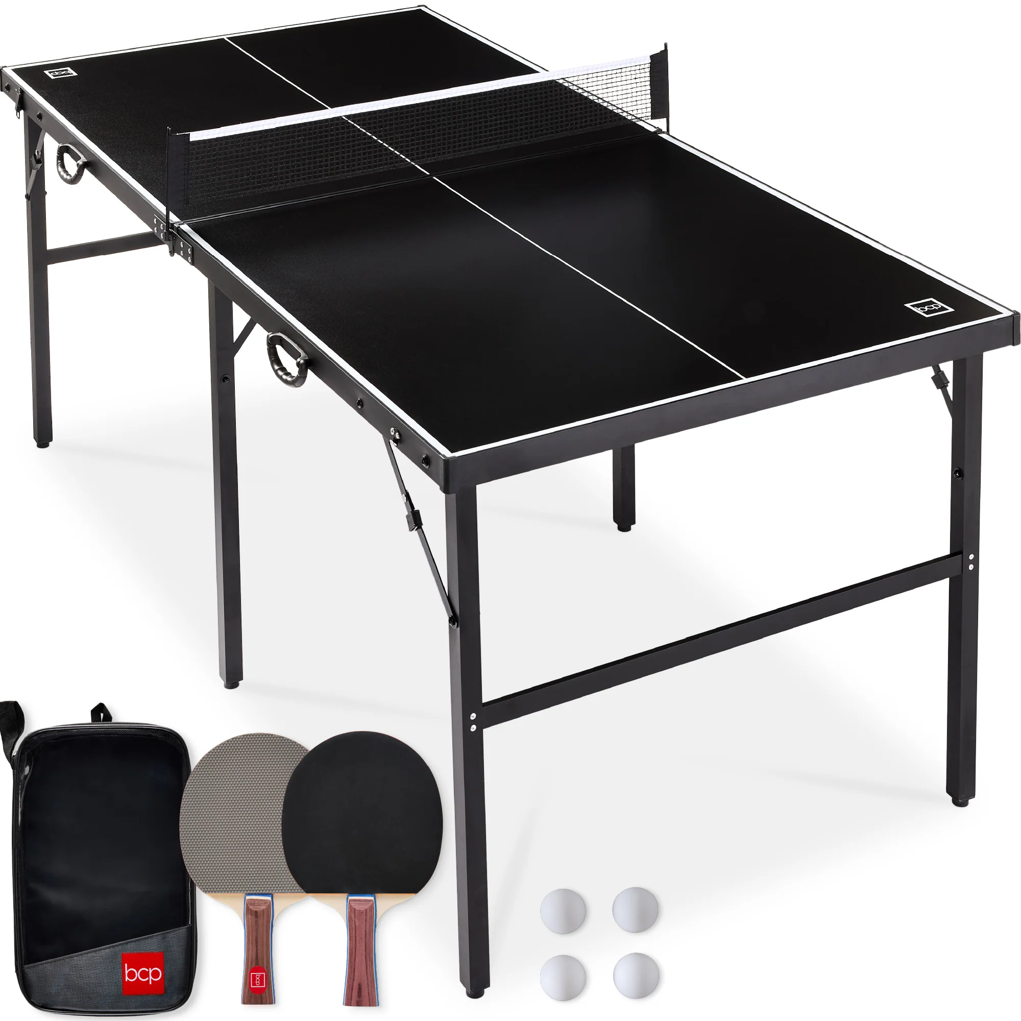 Portable Ping Pong Table Tennis Game Set w/ Paddles, Balls - 6x3ft - Image 22