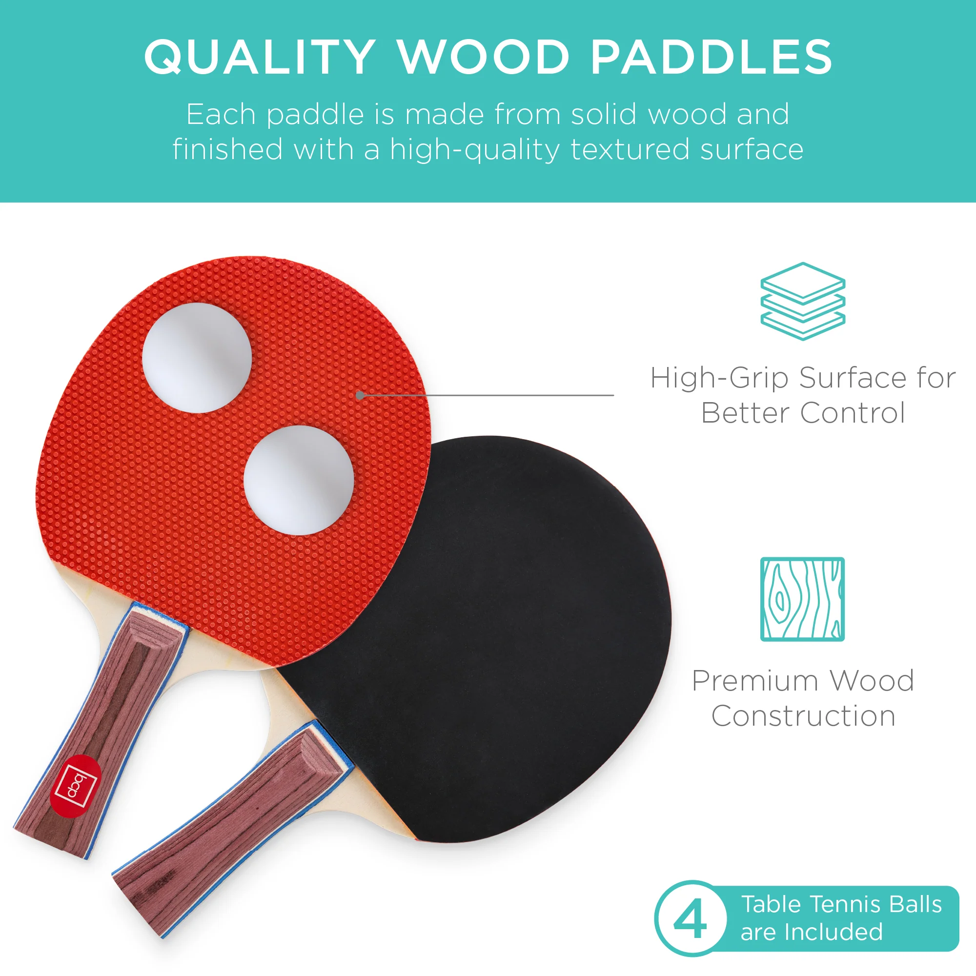 Portable Ping Pong Table Tennis Game Set w/ Paddles, Balls - 6x3ft - Image 7