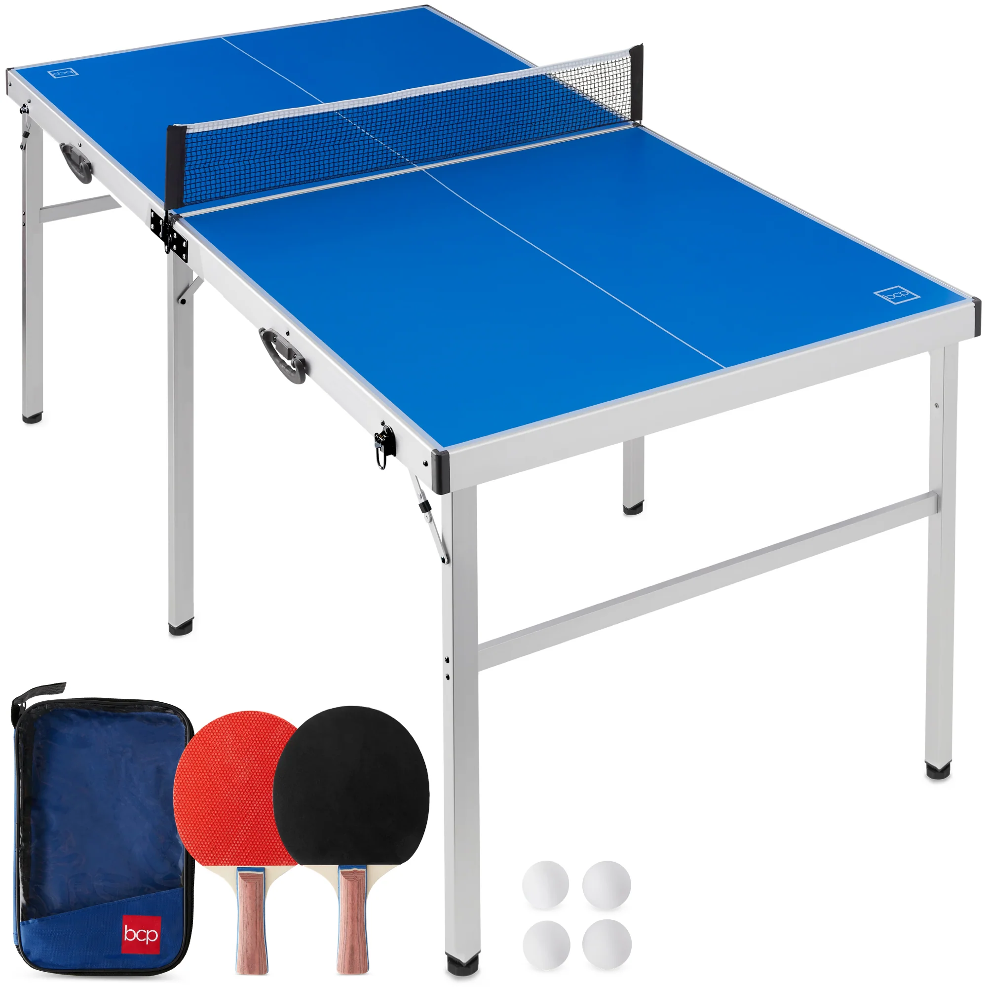 Portable Ping Pong Table Tennis Game Set w/ Paddles, Balls - 6x3ft - Image 8