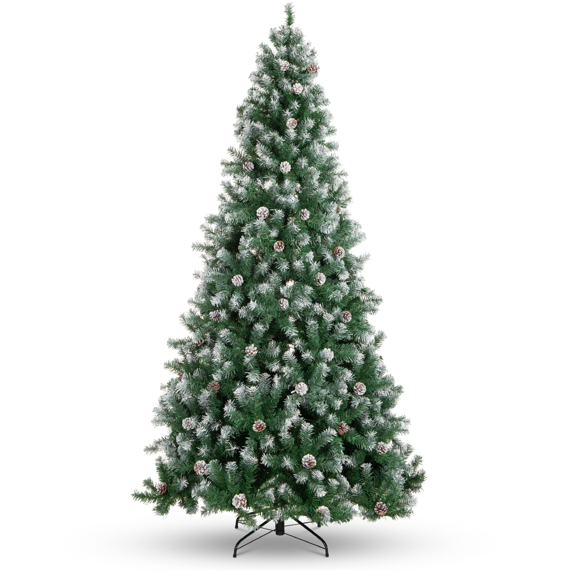 Pre-Decorated Christmas Tree w/ Pinecones, Flocked Branch Tips - Image 8