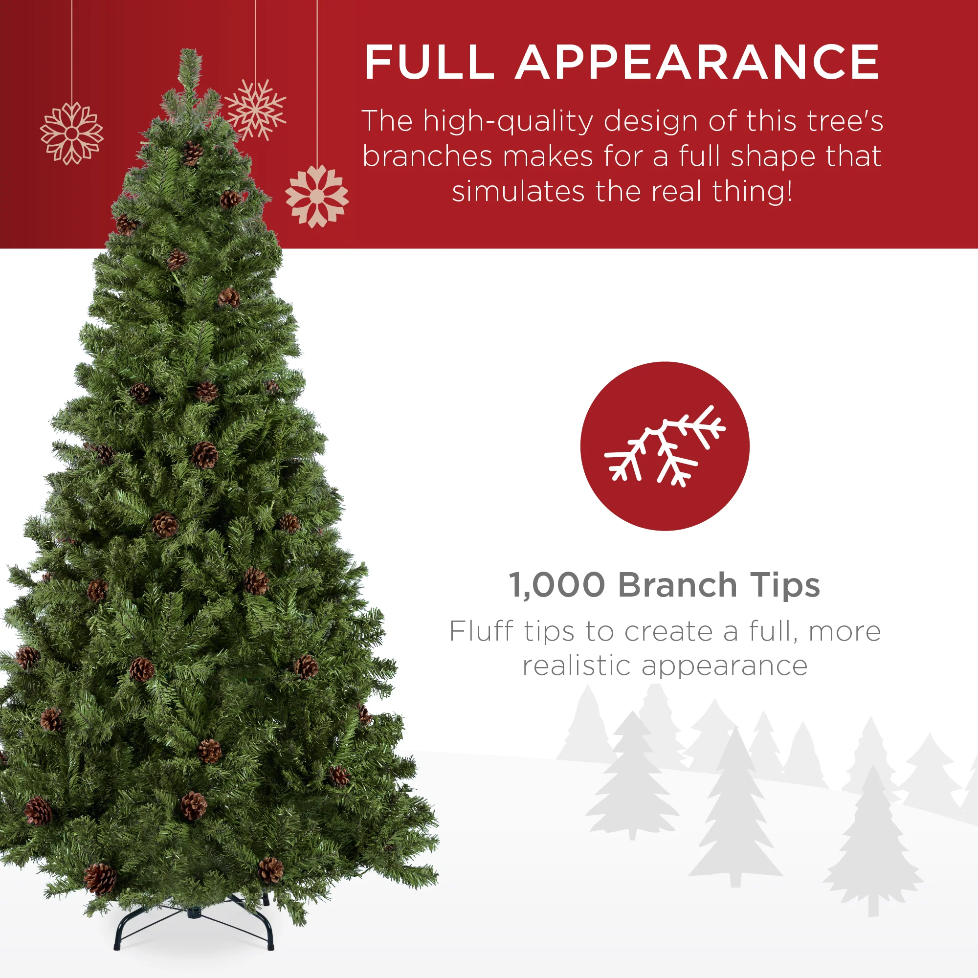 Pre-Decorated Christmas Tree w/ Pinecones - Image 11