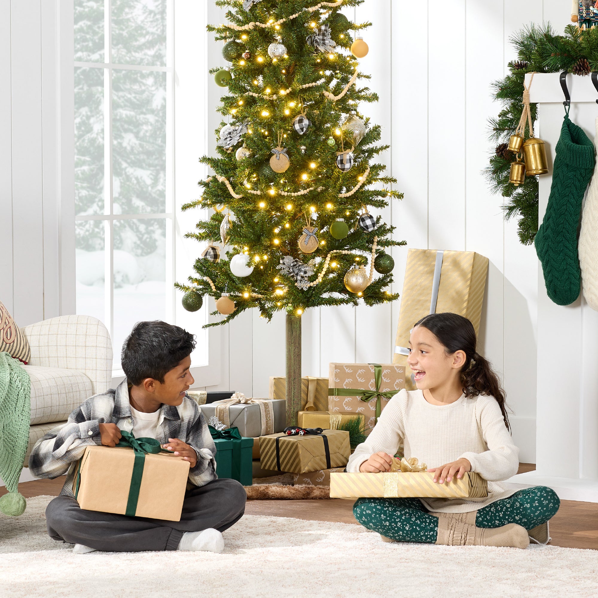 Pre-Lit Artificial Alpine Slim Pencil Christmas Tree w/ LED Lights, Stand - Image 4