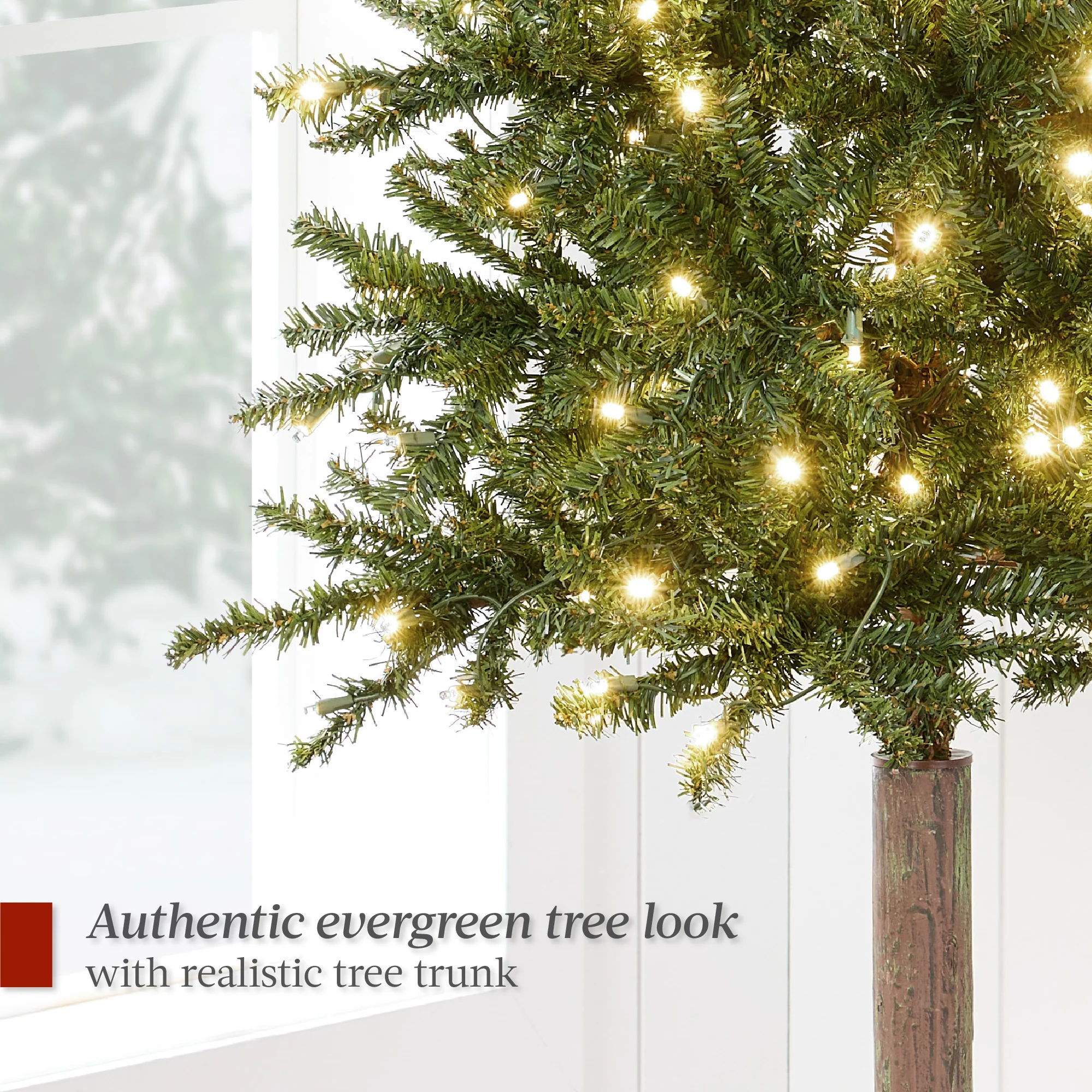 Pre-Lit Artificial Alpine Slim Pencil Christmas Tree w/ LED Lights, Stand - Image 6
