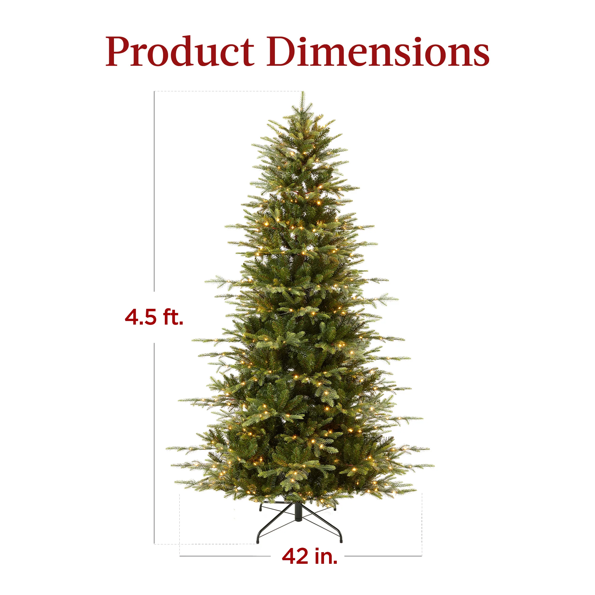 Pre-Lit Artificial Aspen Slim Noble Fir Christmas Tree w/ Metal Stand - Image 26