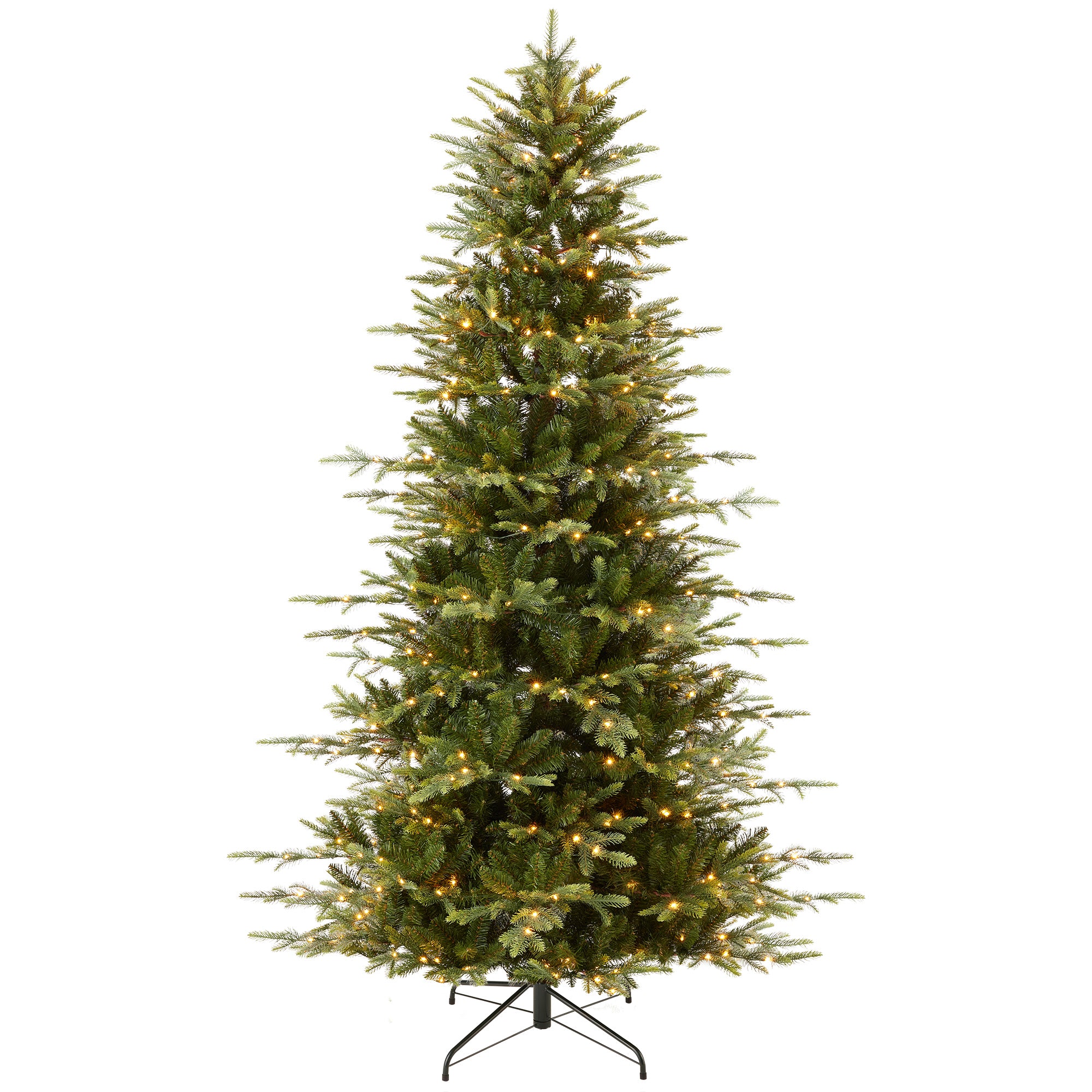 Pre-Lit Artificial Aspen Slim Noble Fir Christmas Tree w/ Metal Stand - Image 9