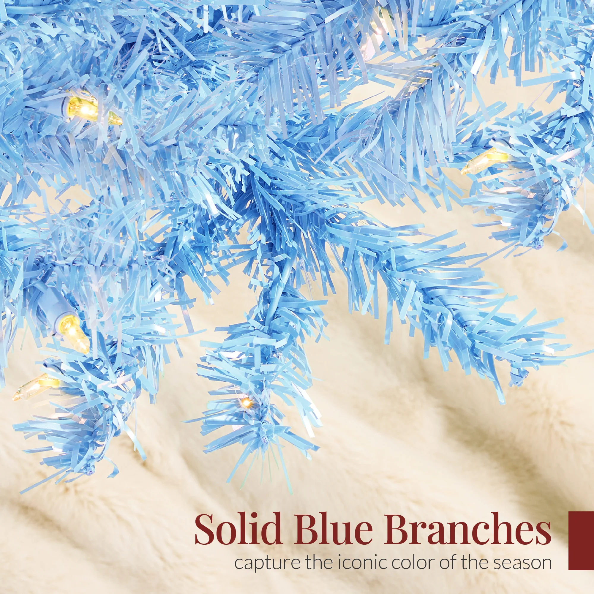 Pre-Lit Artificial Baby Blue Christmas Tree w/ Incandescent Lights - Image 24
