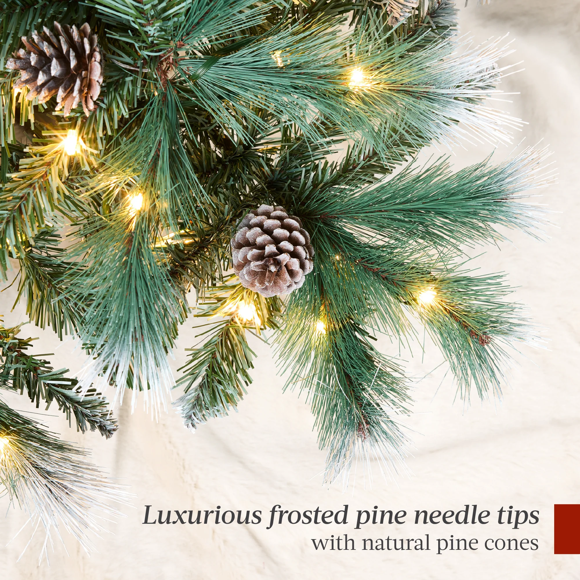 Pre-Lit Artificial Frosted Scotch Pine Pencil Christmas Tree w/ Metal Stand - Image 7