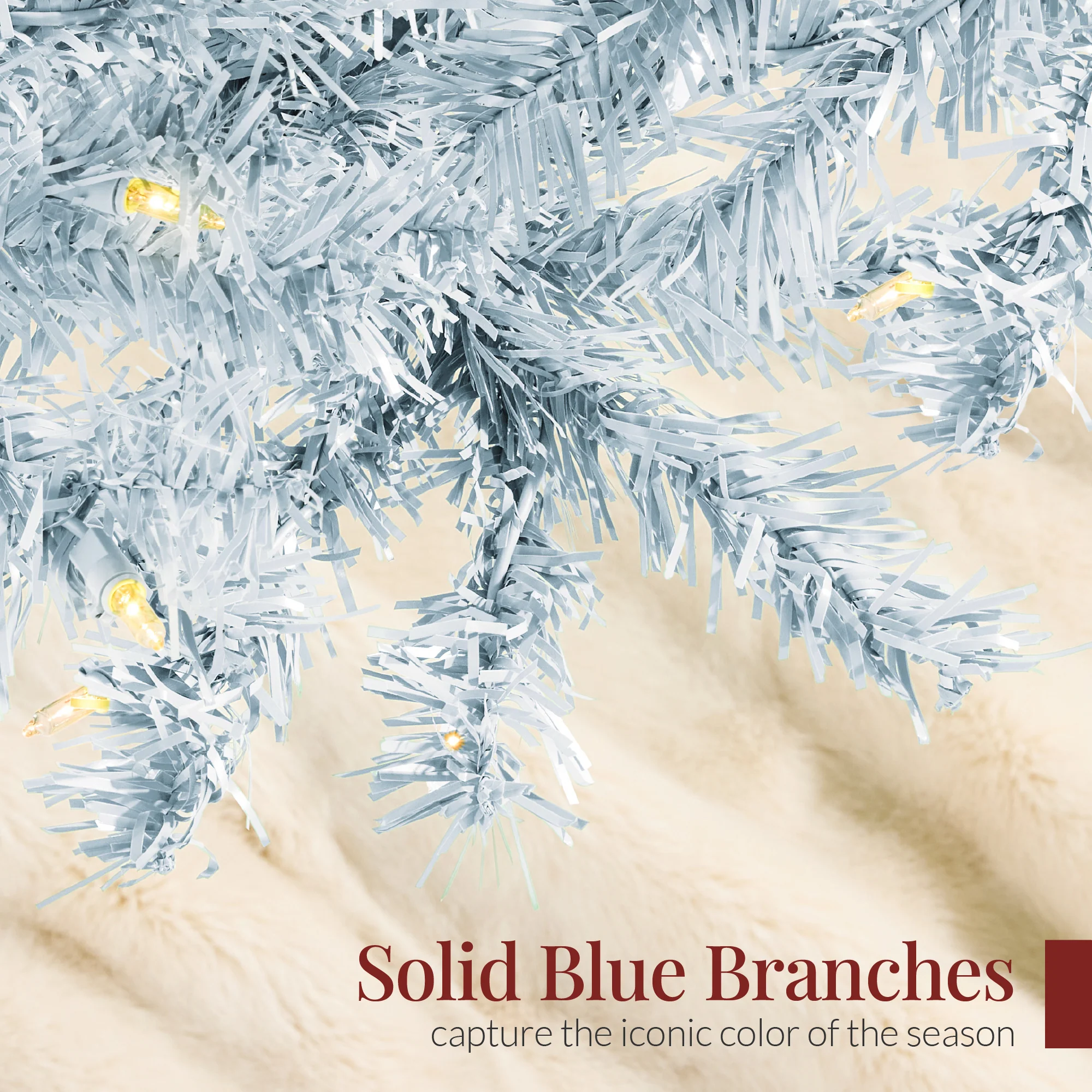 Pre-Lit Artificial Ice Blue Christmas Tree w/ Incandescent Lights - Image 6