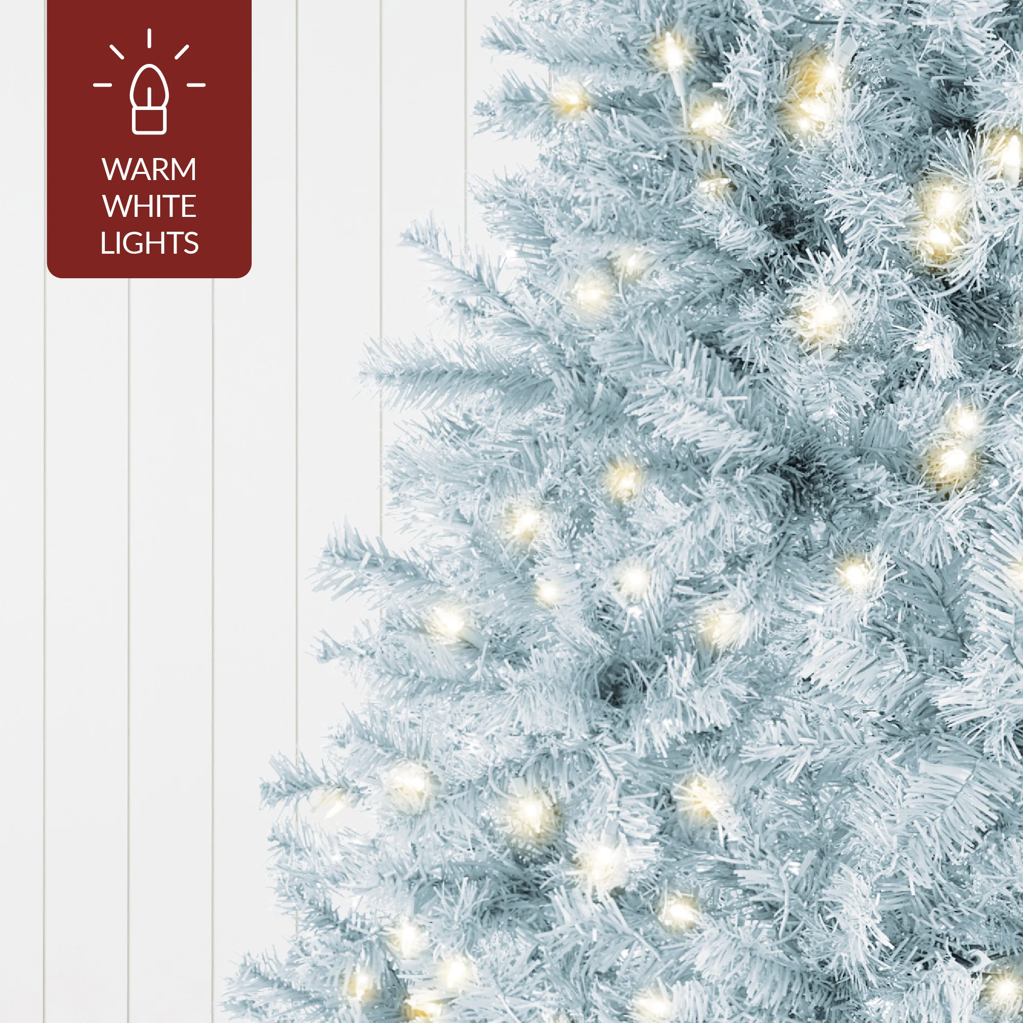 Pre-Lit Artificial Ice Blue Christmas Tree w/ Incandescent Lights - Image 8