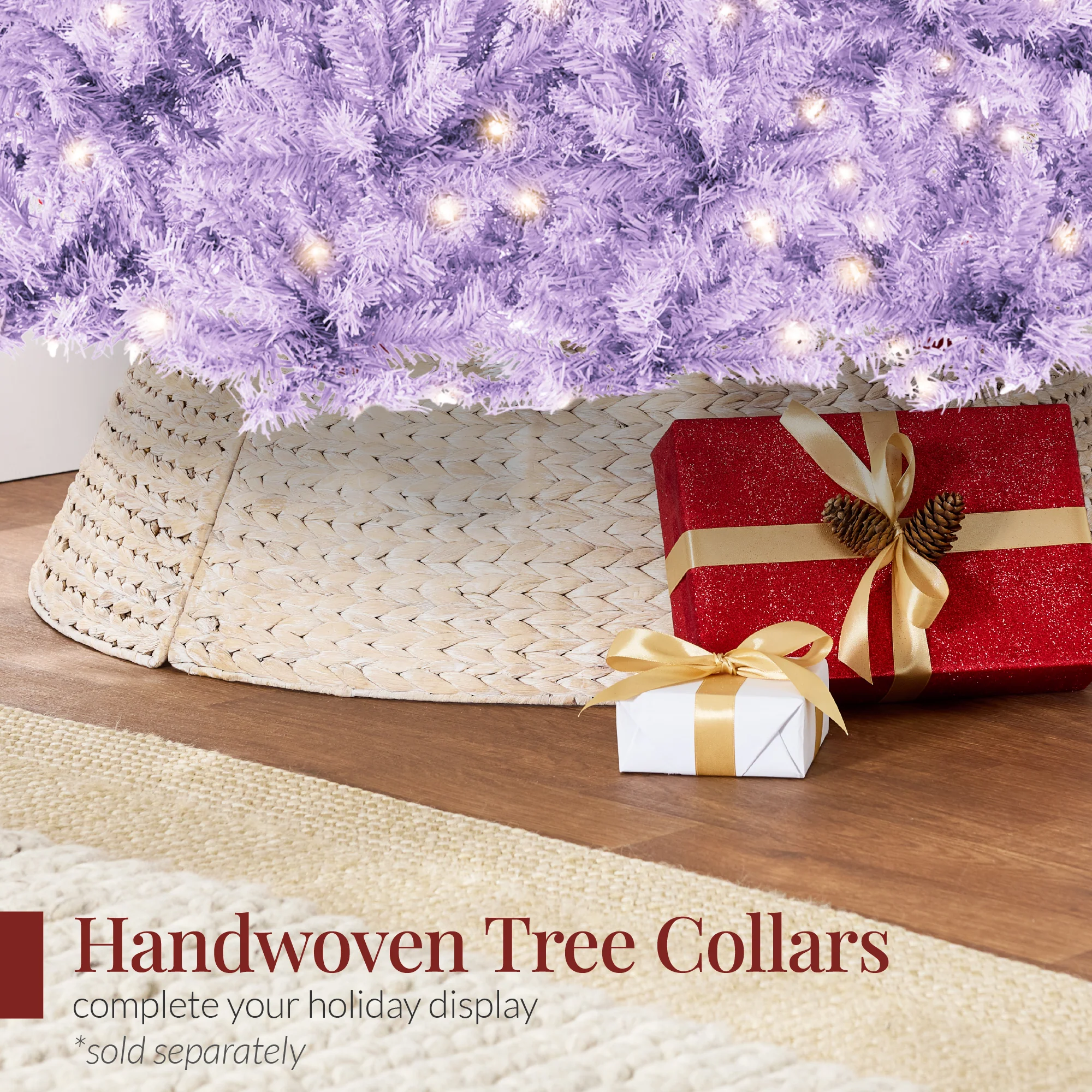 Pre-Lit Artificial Lavender Christmas Tree w/ Incandescent Lights - Image 9