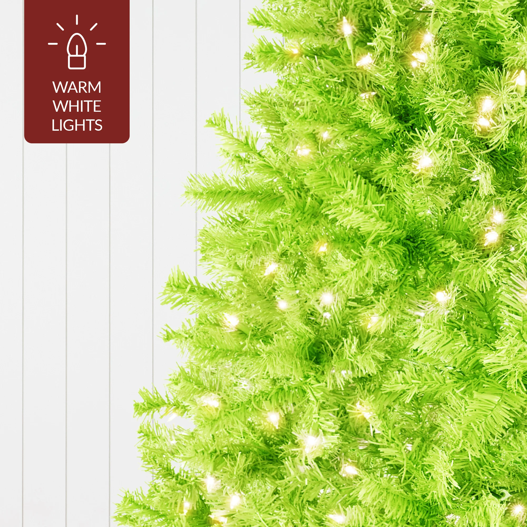 Pre-Lit Artificial Lime Green Christmas Tree w/ Incandescent Lights - Image 26