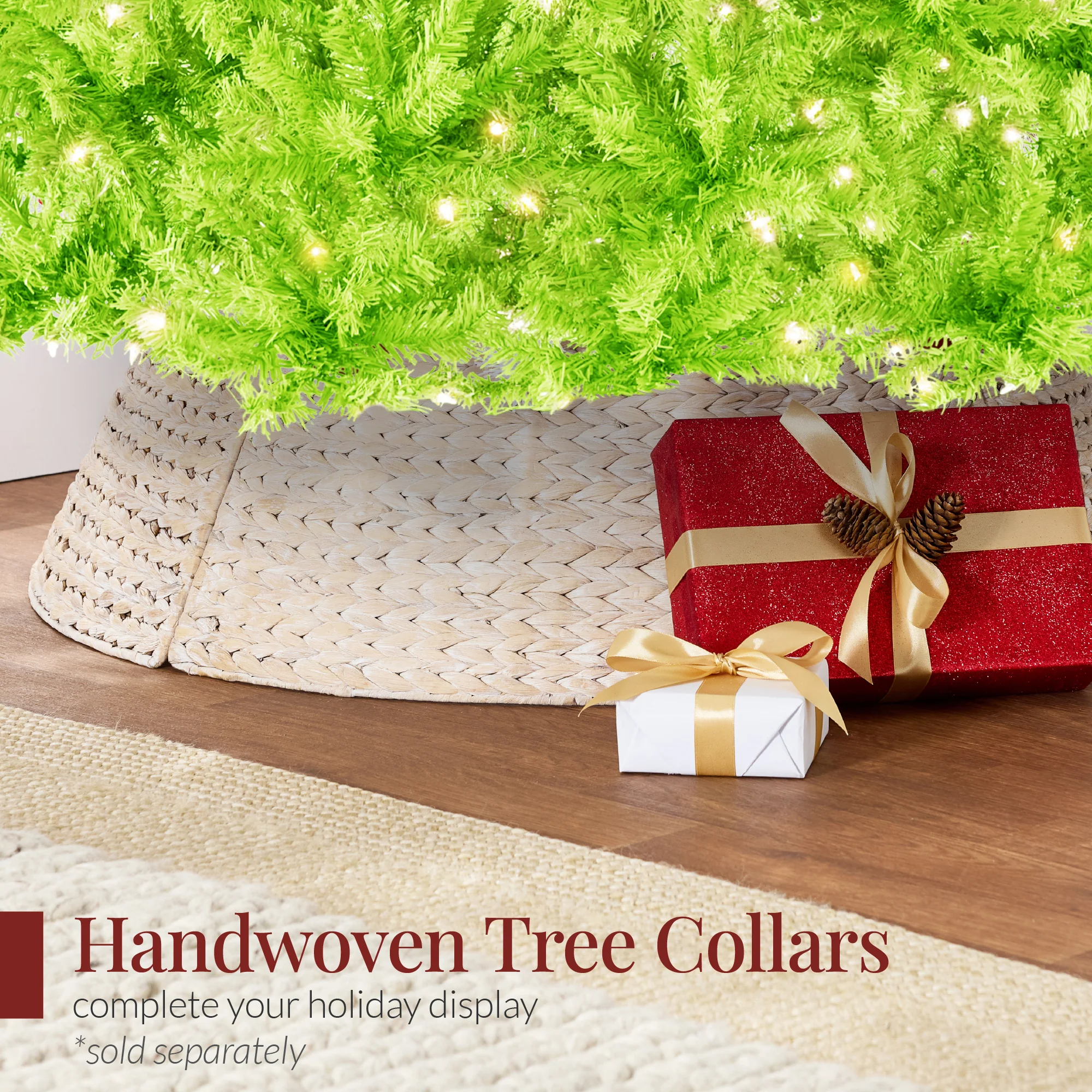 Pre-Lit Artificial Lime Green Christmas Tree w/ Incandescent Lights - Image 27