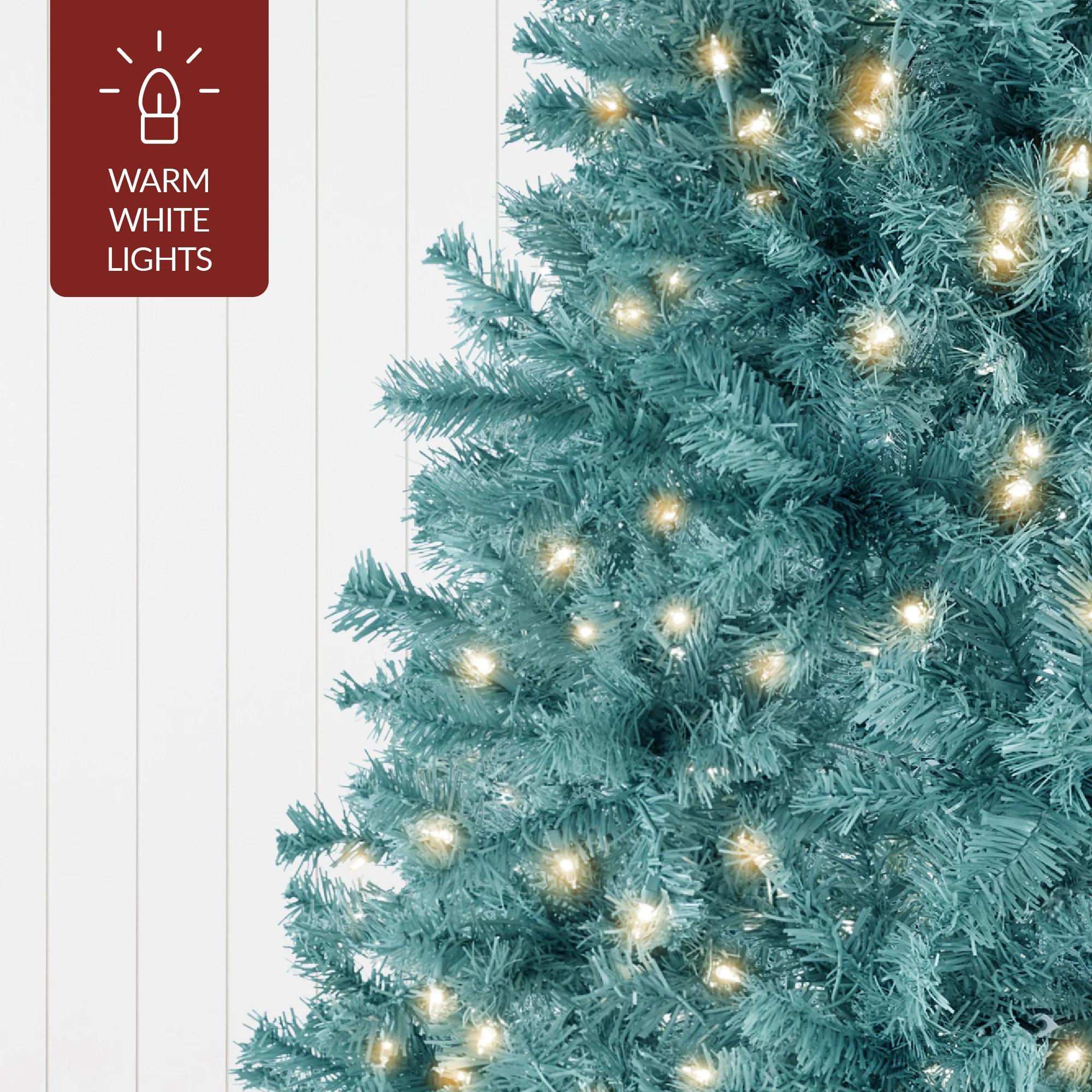 Pre-Lit Artificial Peacock Blue Christmas Tree w/ Incandescent Lights - Image 26