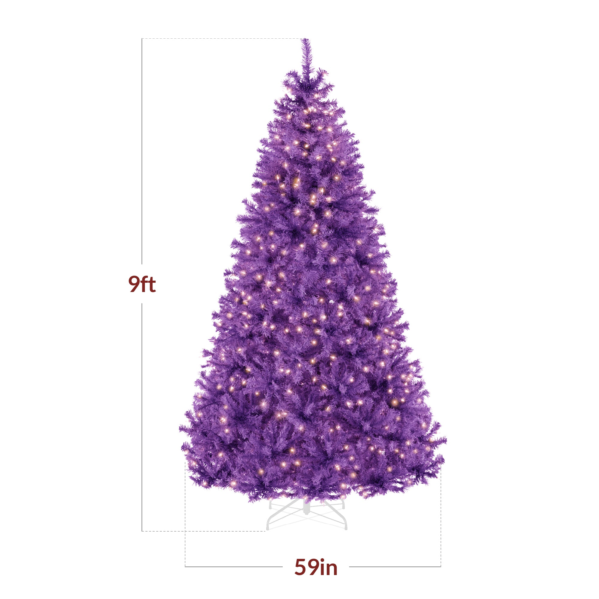 Pre-Lit Artificial Purple Christmas Tree w/ Incandescent Lights - Image 29