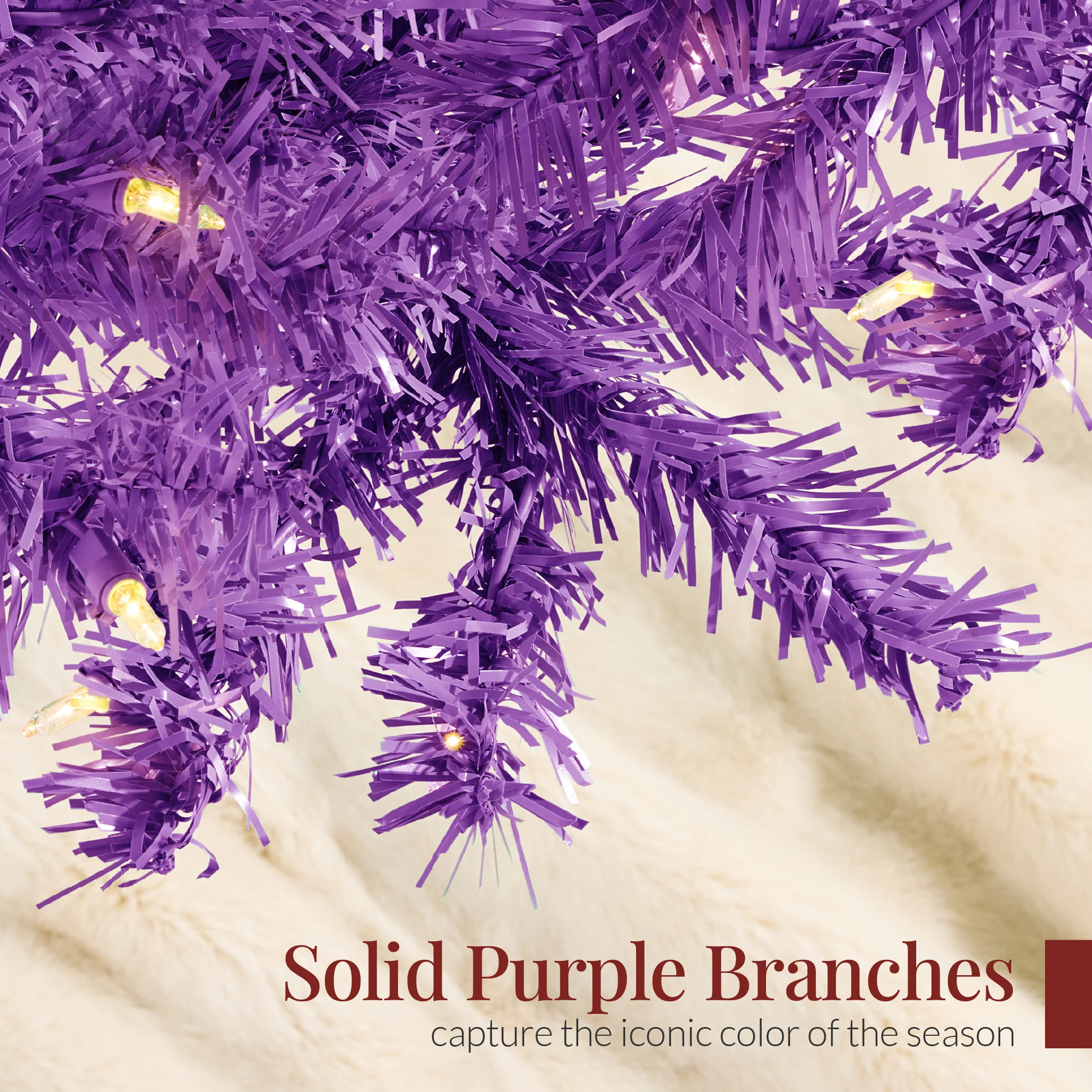 Pre-Lit Artificial Purple Christmas Tree w/ Incandescent Lights - Image 6