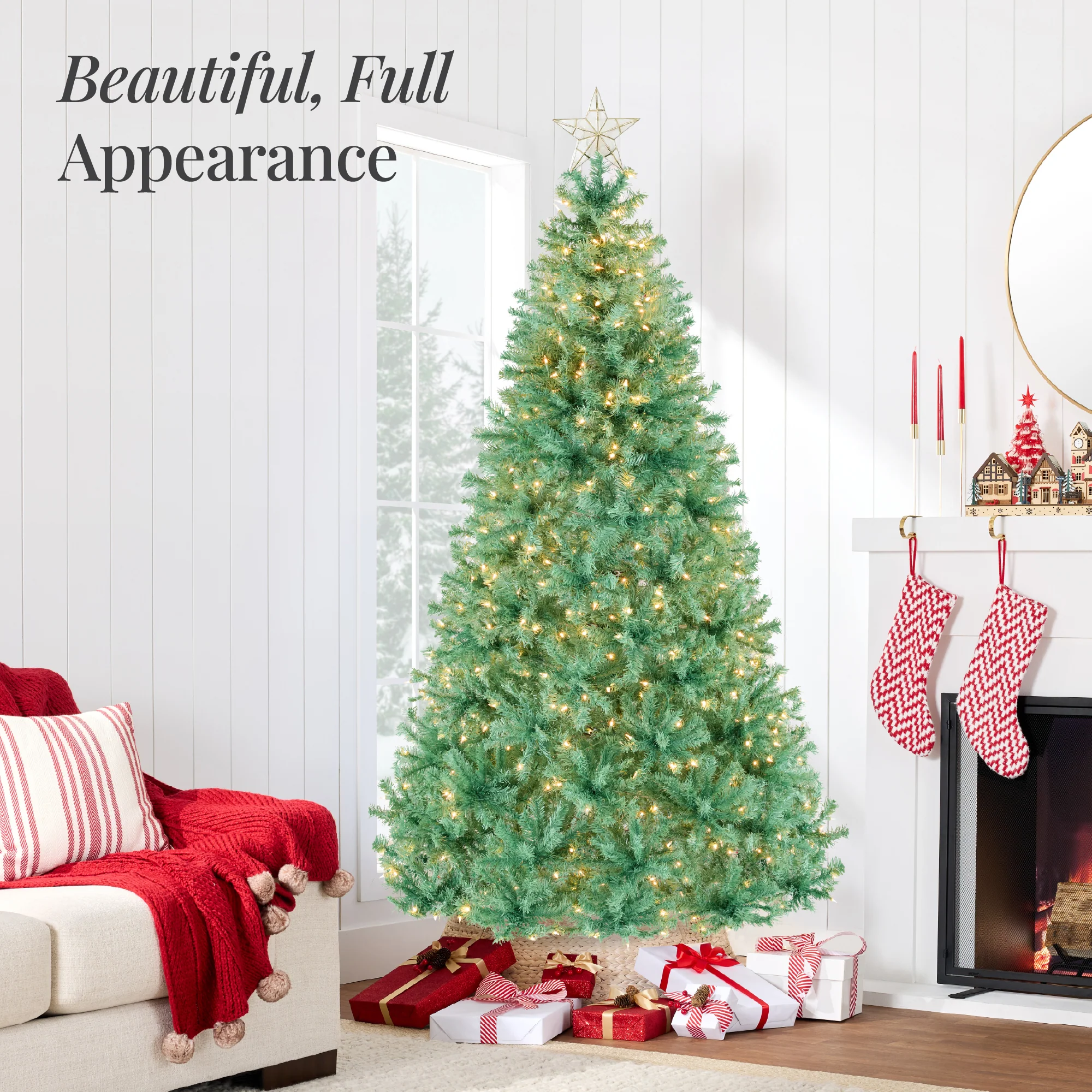 Pre-Lit Artificial Sage Green Christmas Tree w/ Incandescent Lights - Image 21