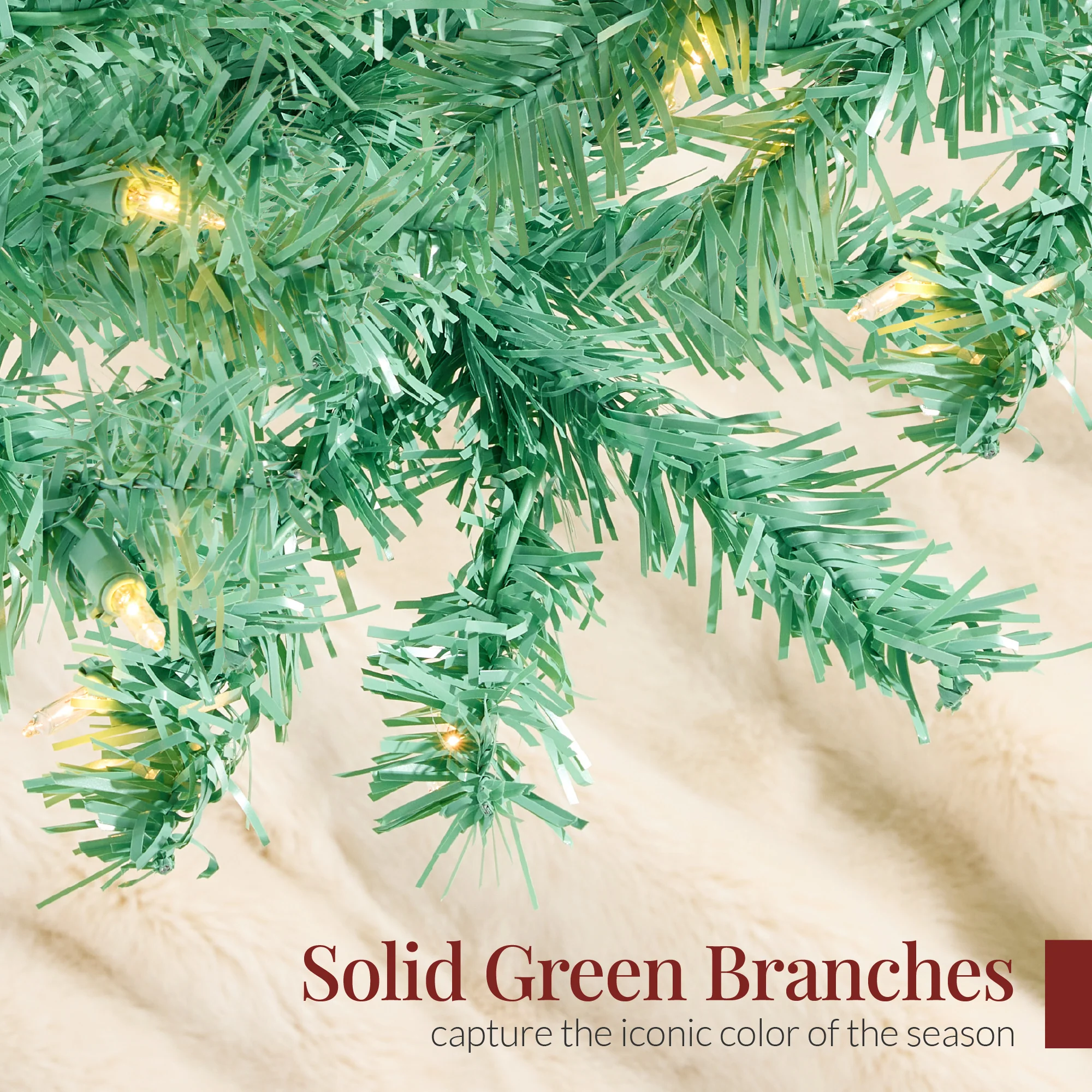 Pre-Lit Artificial Sage Green Christmas Tree w/ Incandescent Lights - Image 6