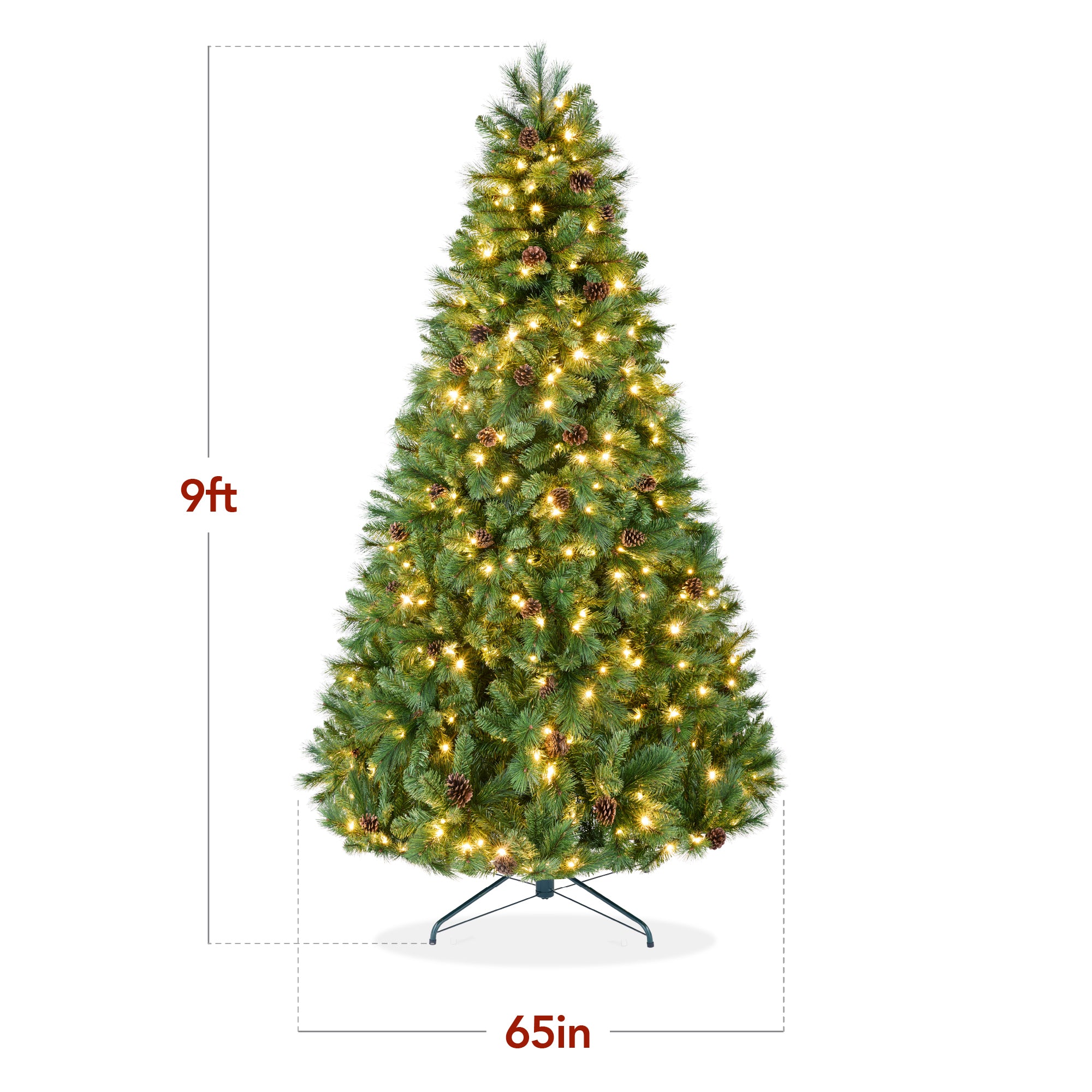 Pre-Lit Artificial Scotch Pine Christmas Tree w/ Metal Stand - Image 11