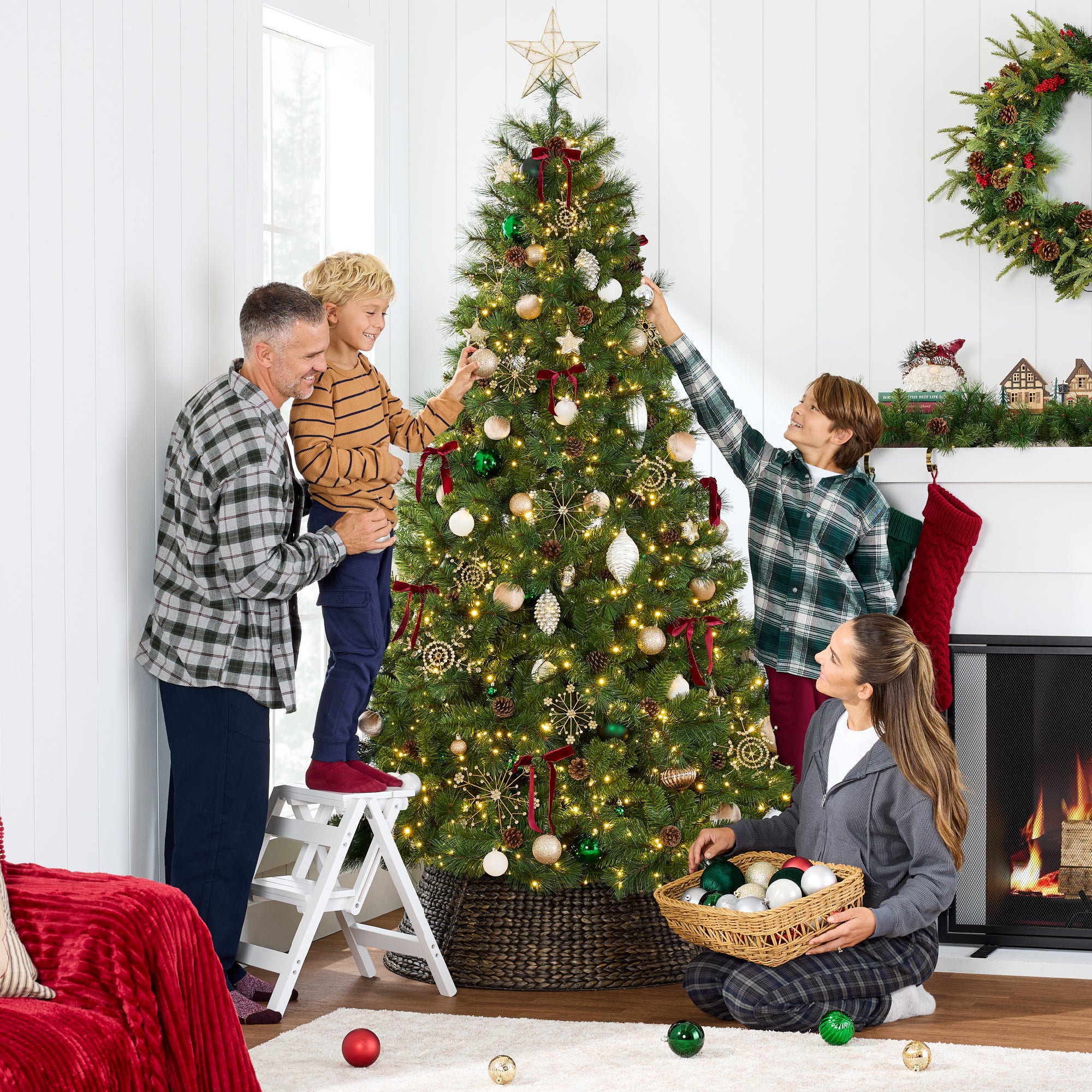 Pre-Lit Artificial Scotch Pine Christmas Tree w/ Metal Stand - Image 32