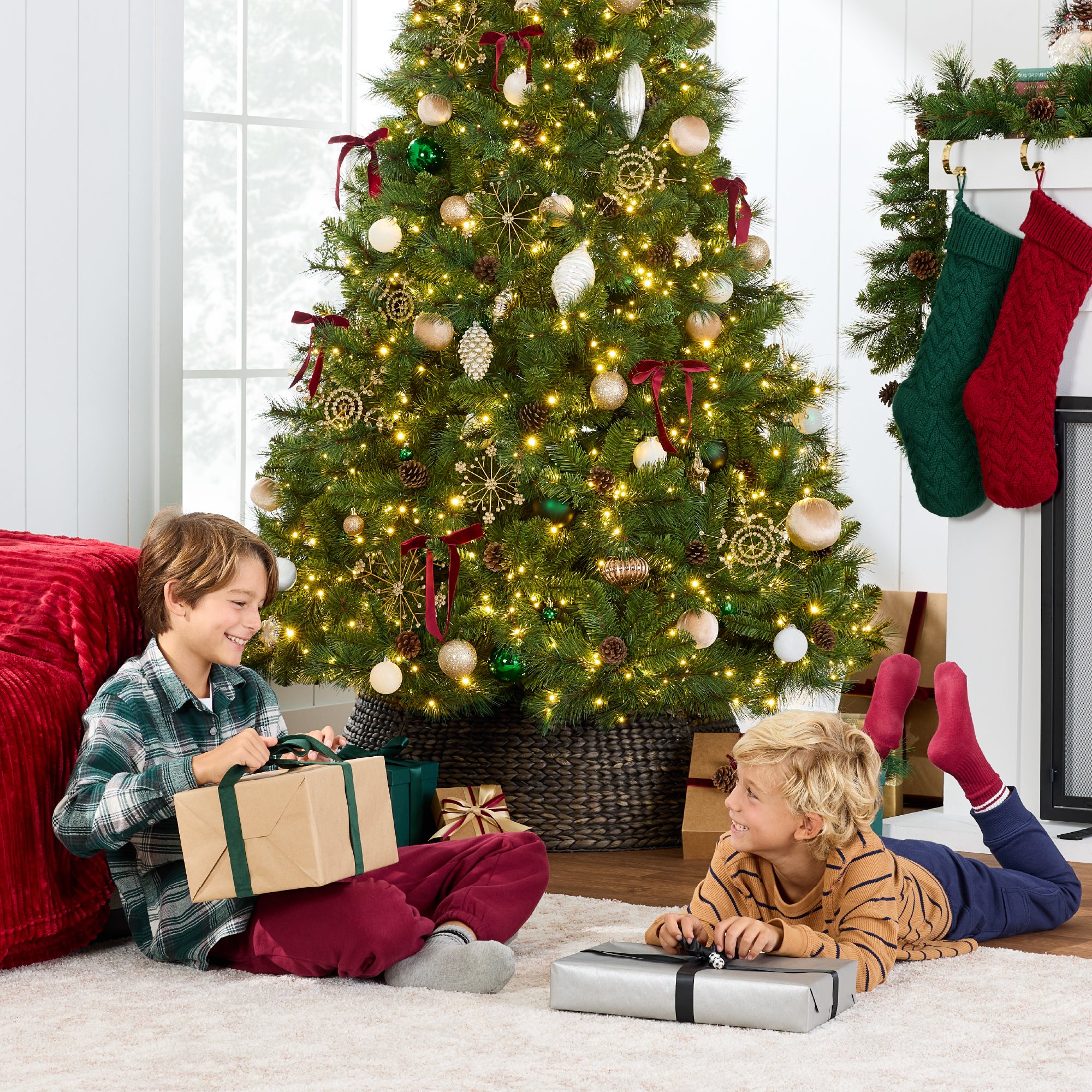 Pre-Lit Artificial Scotch Pine Christmas Tree w/ Metal Stand - Image 42