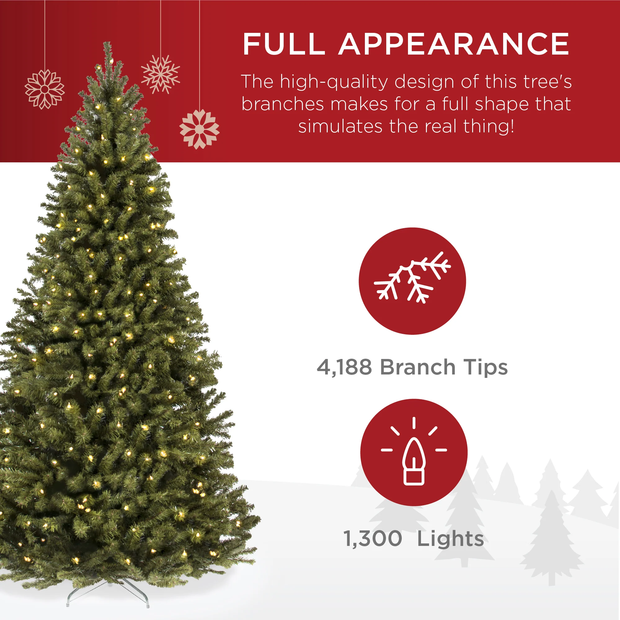 Pre-Lit Artificial Green Spruce Christmas Tree, w/Easy Assembly - Image 10