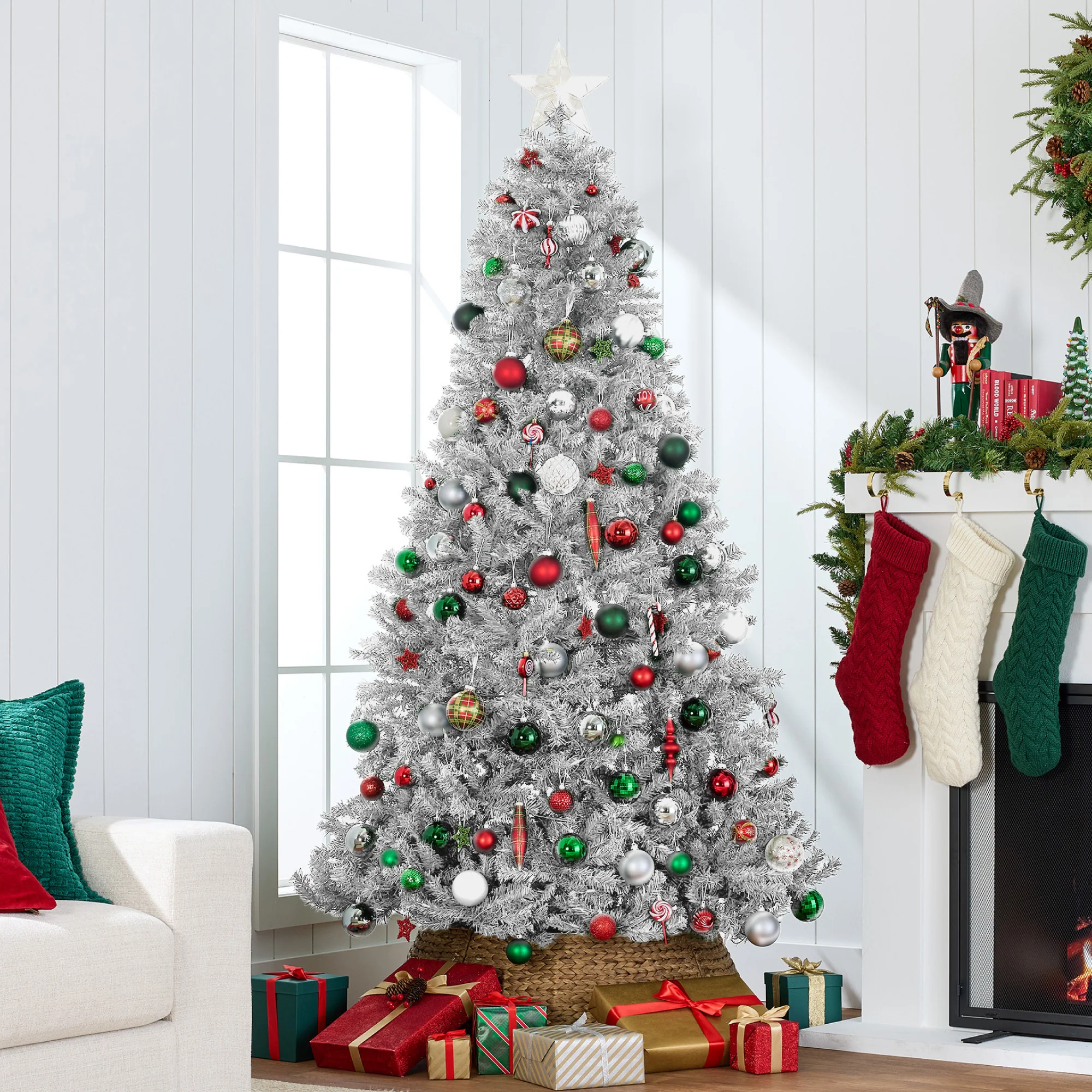 Pre-Lit Artificial White Spruce Christmas Tree, w/Easy Assembly - Image 12