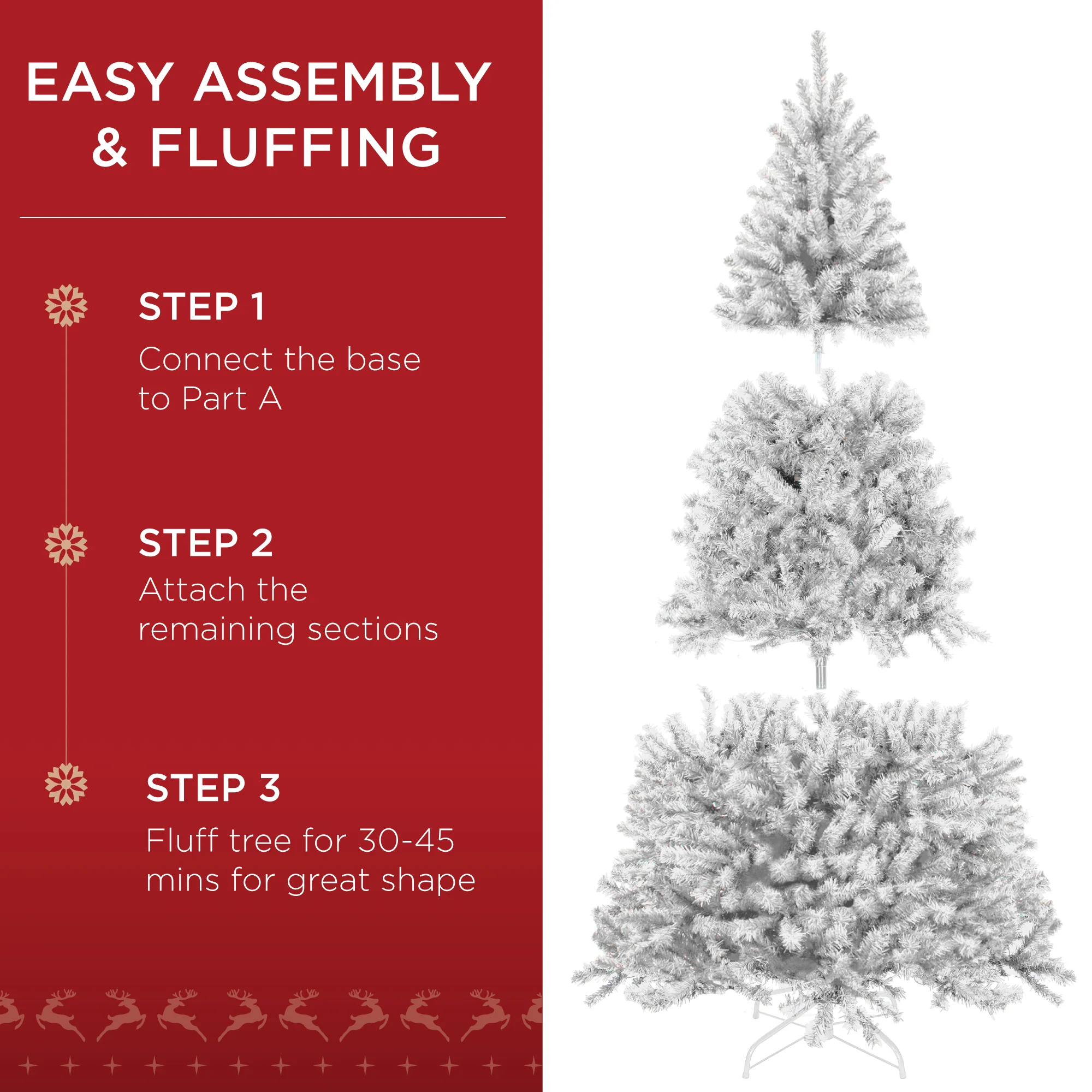 Pre-Lit Artificial White Spruce Christmas Tree, w/Easy Assembly - Image 22