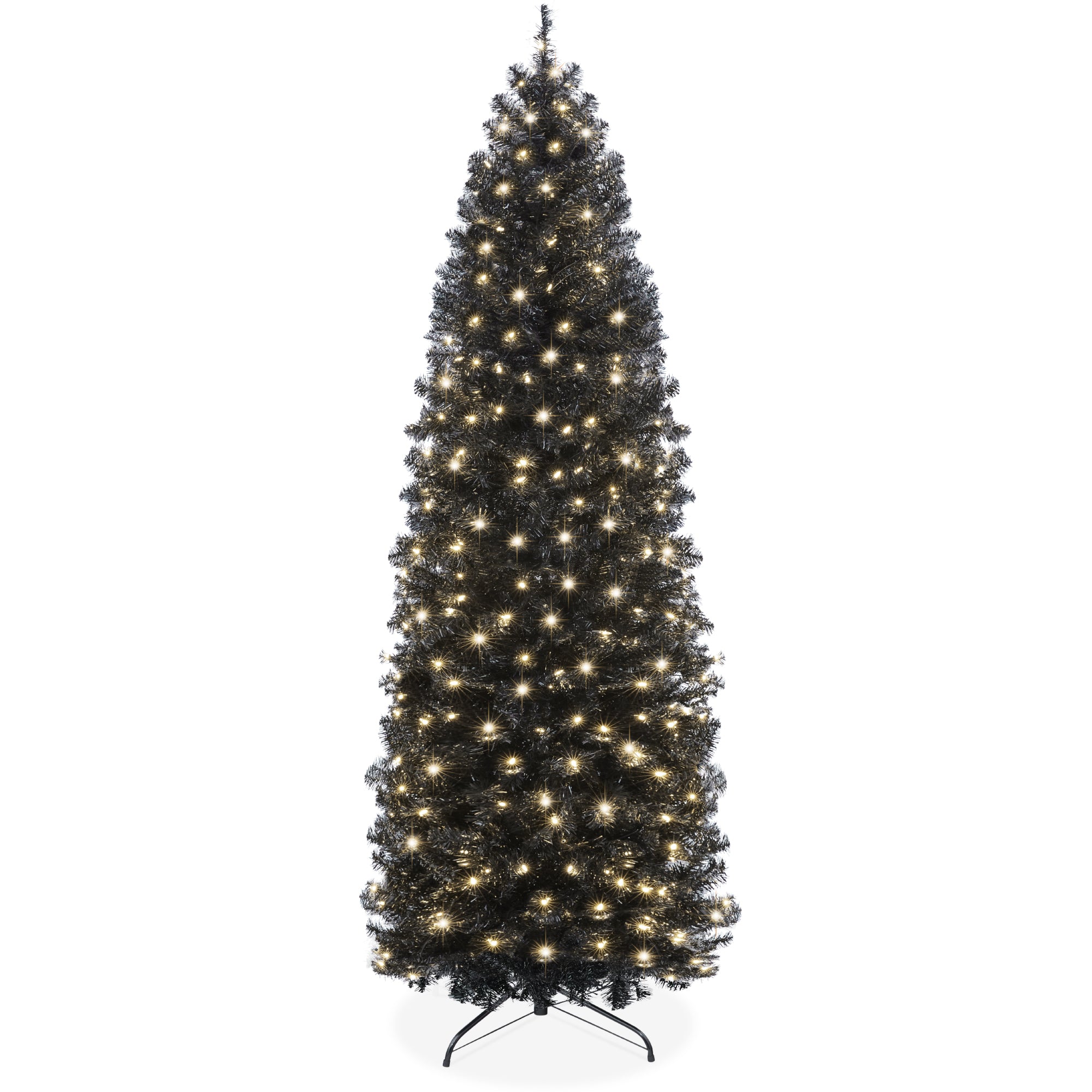 Pre-Lit Black Artificial Pencil Holiday Tree - Image 22