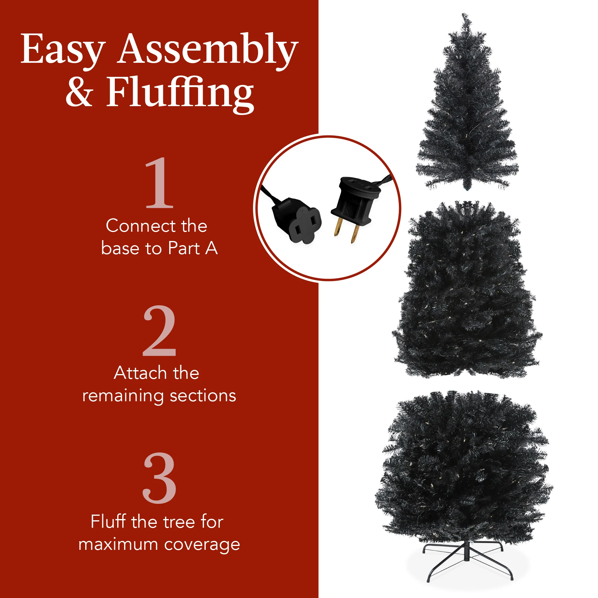 Pre-Lit Black Artificial Pencil Holiday Tree - Image 32