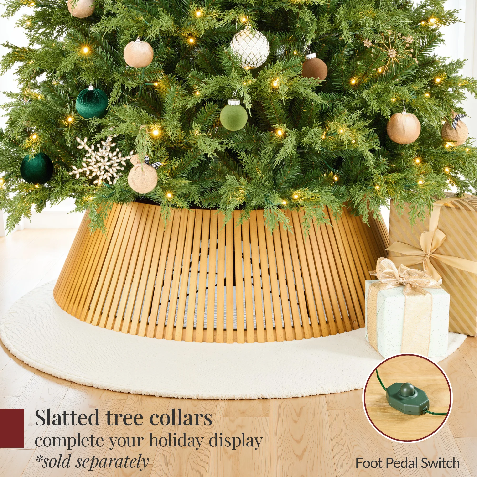 Pre-Lit Cedar Cypress Christmas Tree w/ Twinkling Lights - Image 16