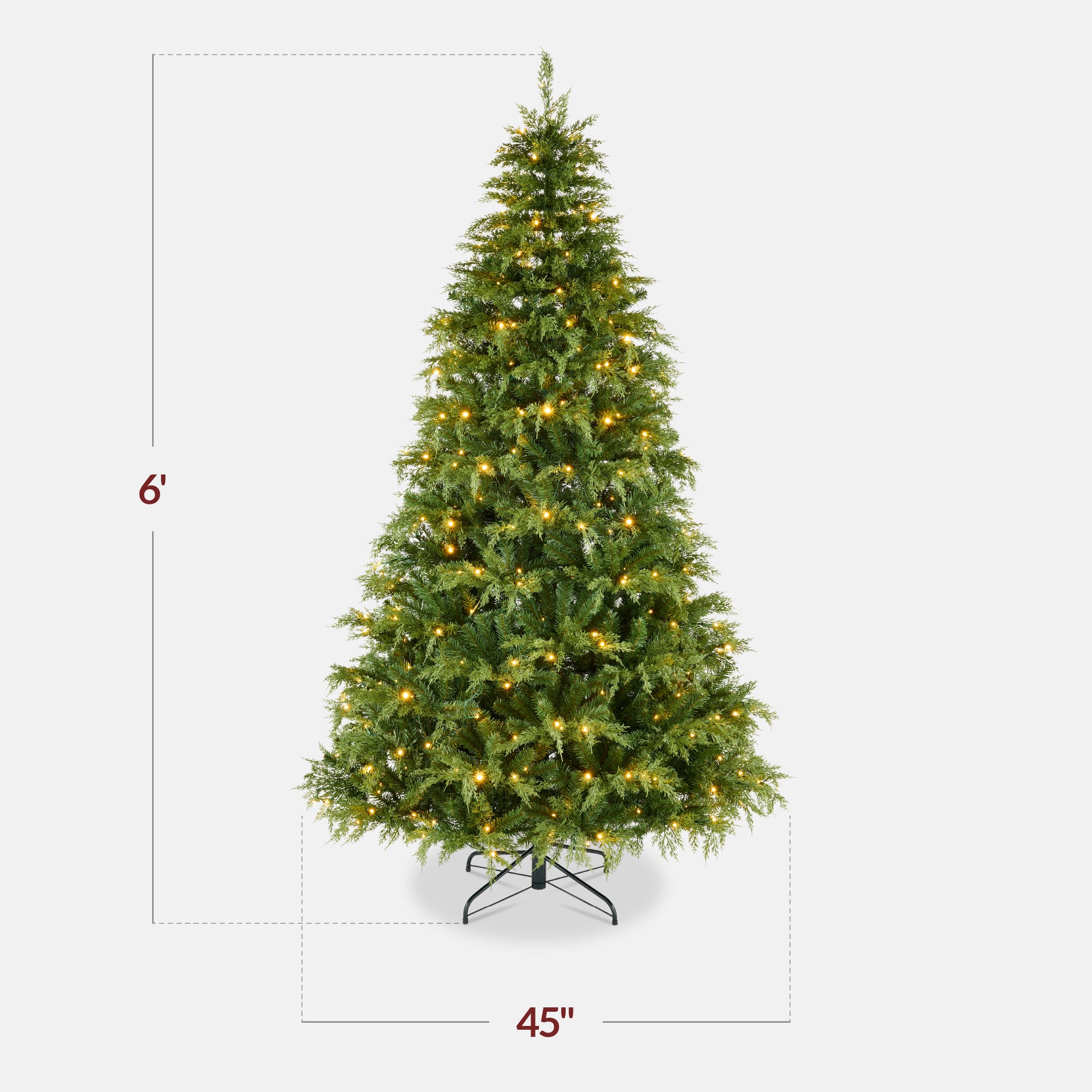 Pre-Lit Cedar Cypress Christmas Tree w/ Twinkling Lights - Image 18
