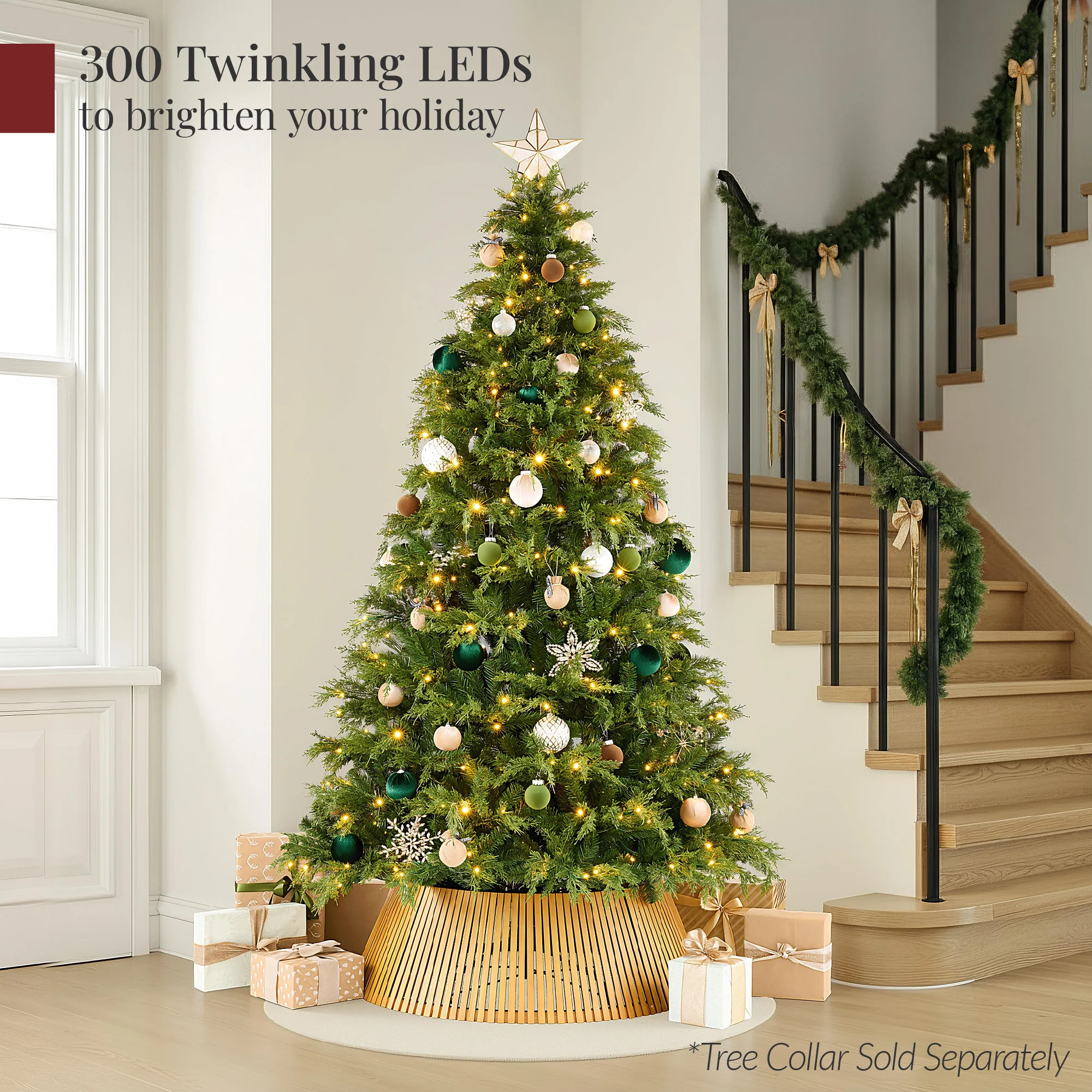 Pre-Lit Cedar Cypress Christmas Tree w/ Twinkling Lights - Image 20