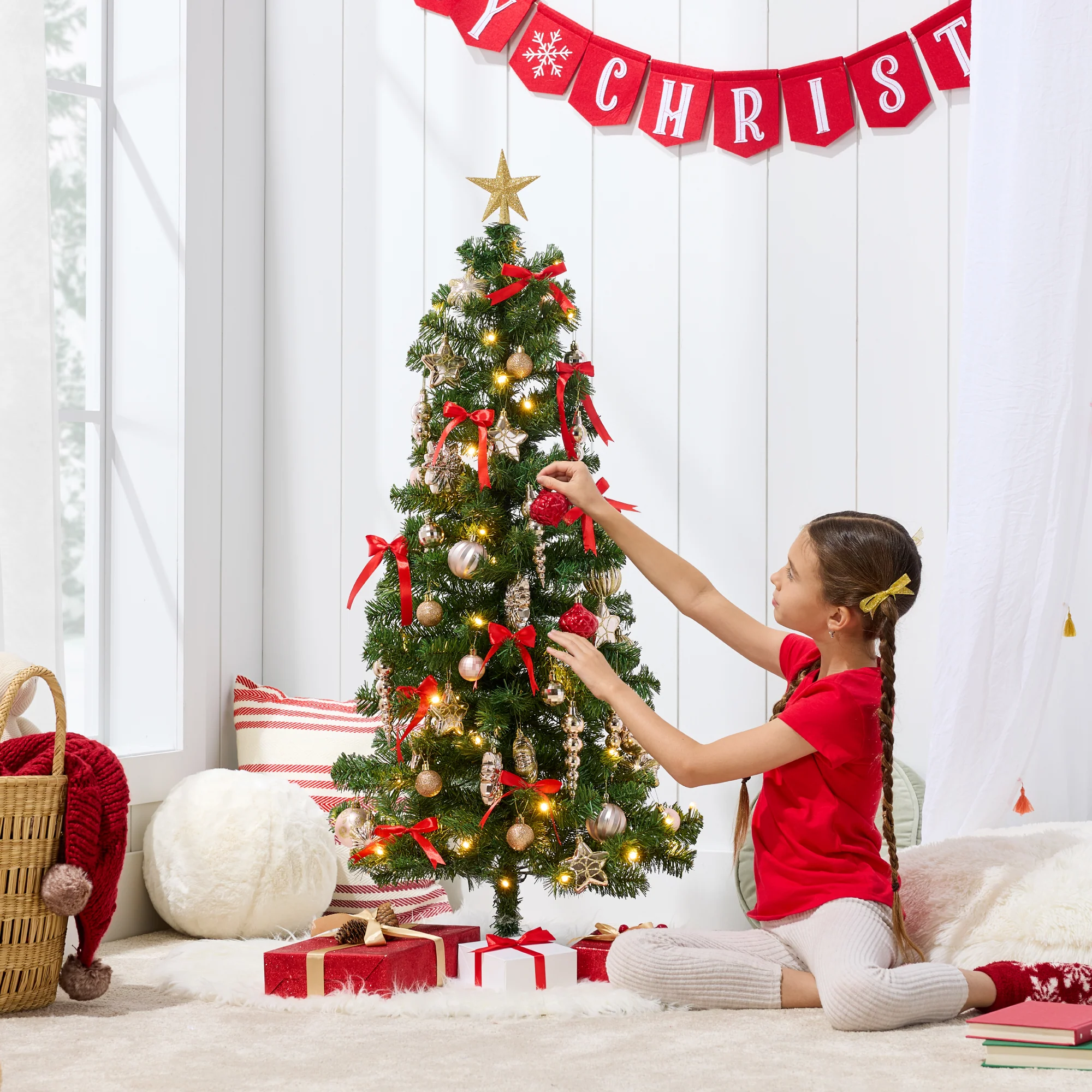 Pre-lit Colorful Mini Spruce Christmas Tree w/ LED Lights - 4ft - Image 52