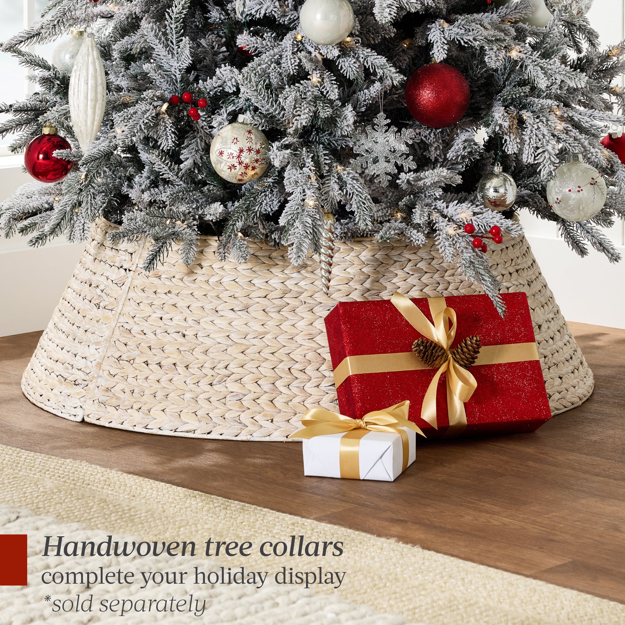 Pre-Lit Flocked Artificial Aspen Noble Fir Christmas Tree w/ Metal Stand - Image 9