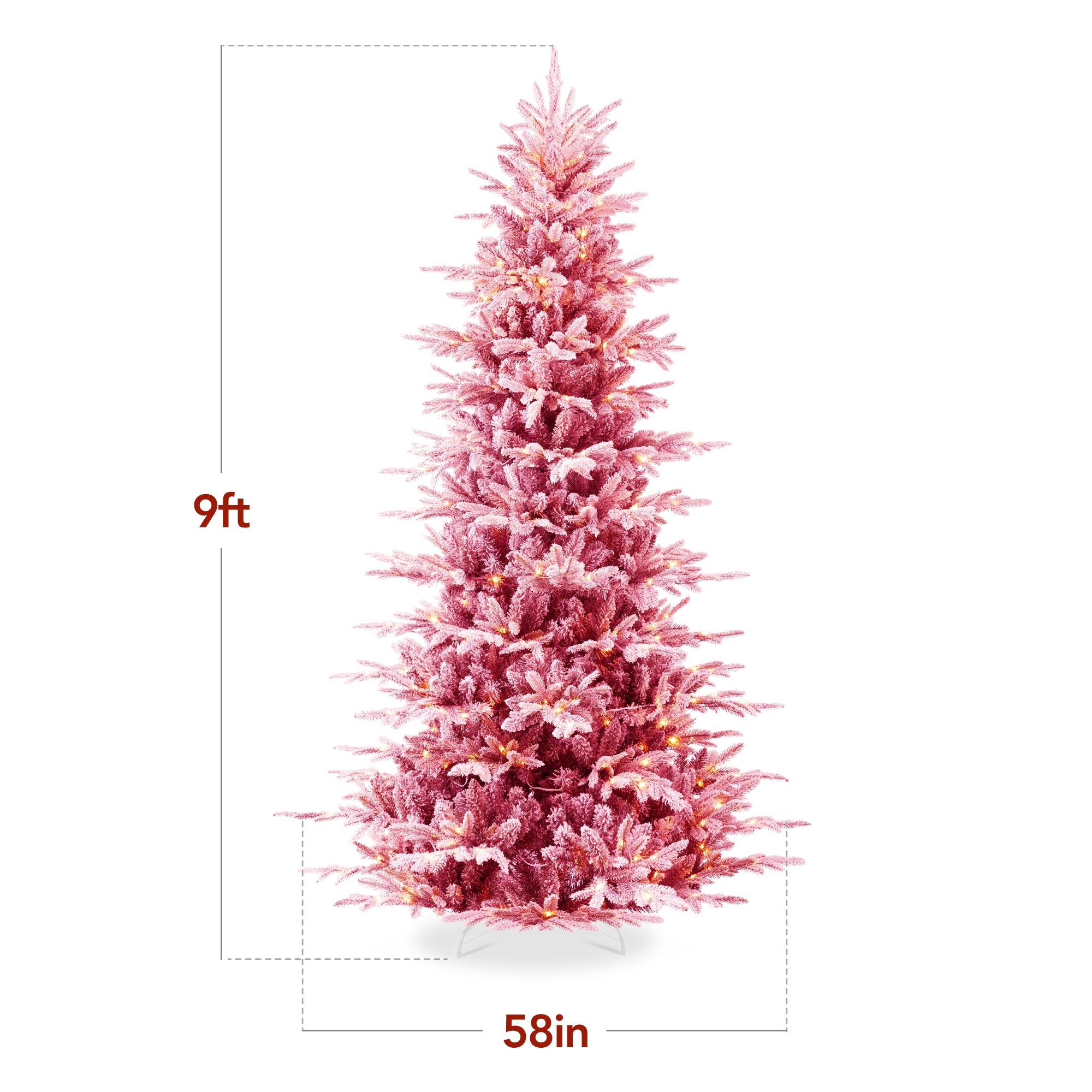 Pre-Lit Flocked Artificial Aspen Noble Fir Christmas Tree w/ Metal Stand - Image 2